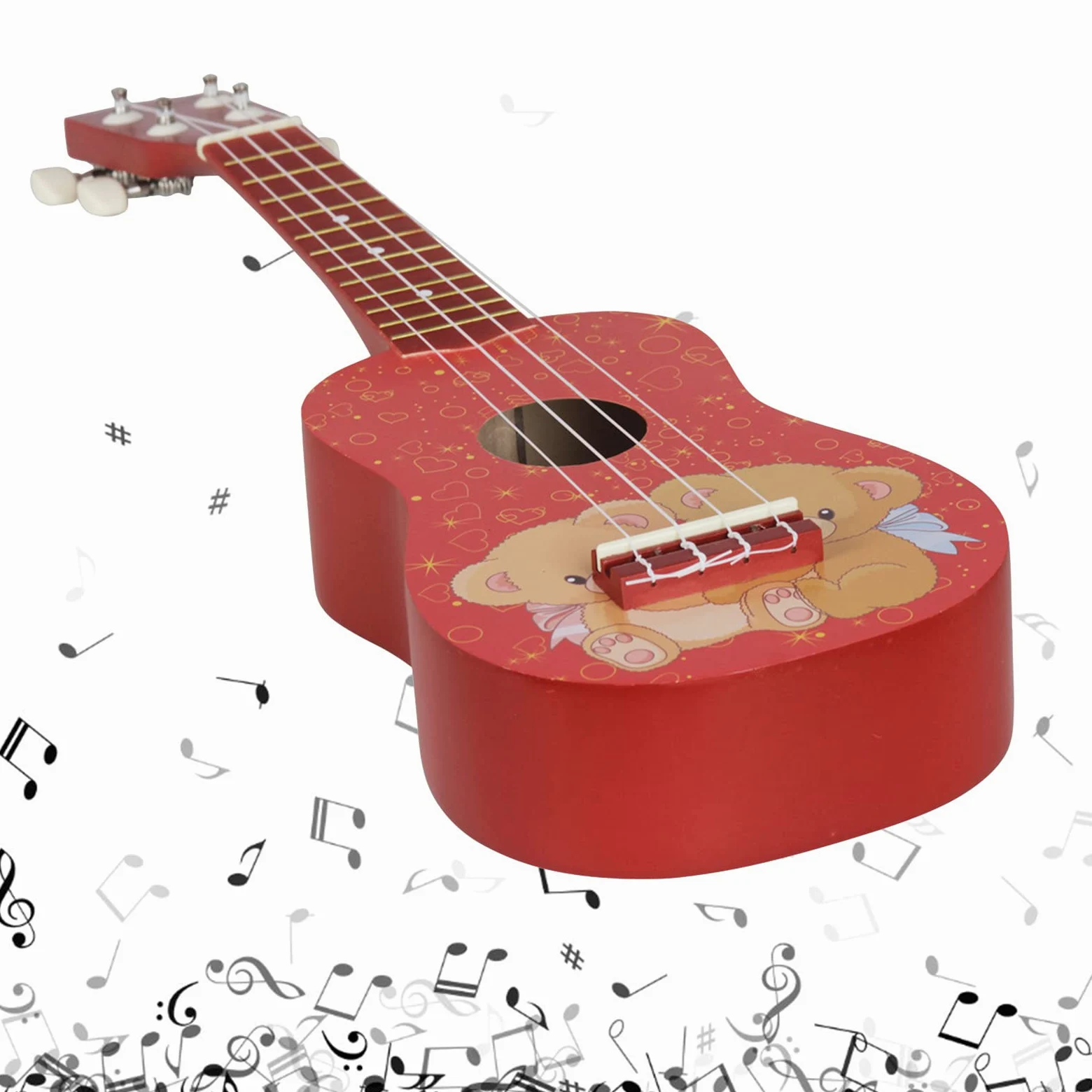 Ukulele 21 Pollice Professionale Ukelele Piccola Chitarra Delicata Pioli di Accordatura 4 Corde Ukulele Legno per Principianti Apprendimento