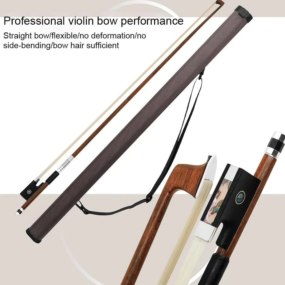 4/4 di violino con scatola crine pratica archi legno bastone corde violini parti elasticità violino per principianti