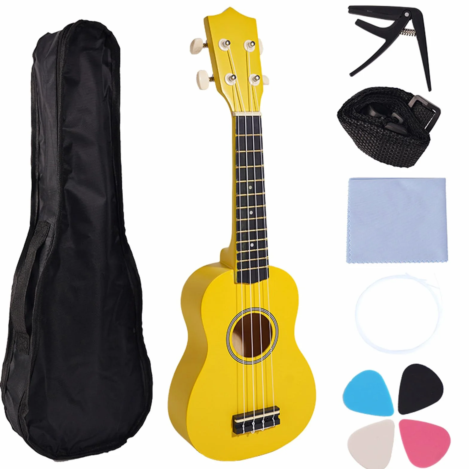 Piccolo ukulele per principianti da 21 pollici giocattolo musicale portatile scuola musica classe ukulele struttura in legno per principianti e musica