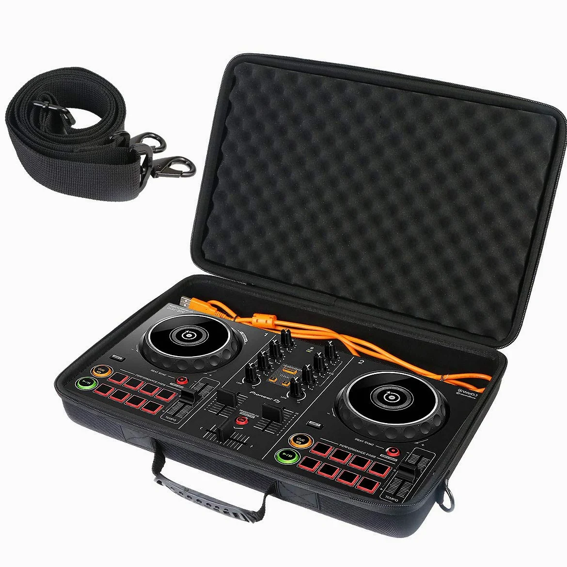 Khanka Custodia per Pioneer DJ DDJ-FLX2/DDJ-200/DDJ-WeGO4, per Hercules Inpulse 200 MK2/Inpulse 200 DJ Controller, Caso di Stoccaggio con Maniglia e Tracolla, solo Custodia