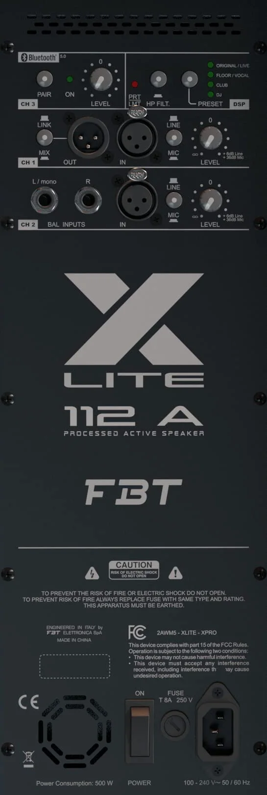 2 x FBT X-LITE 112A 12" 1200W Coppia di altoparlanti Bluetooth