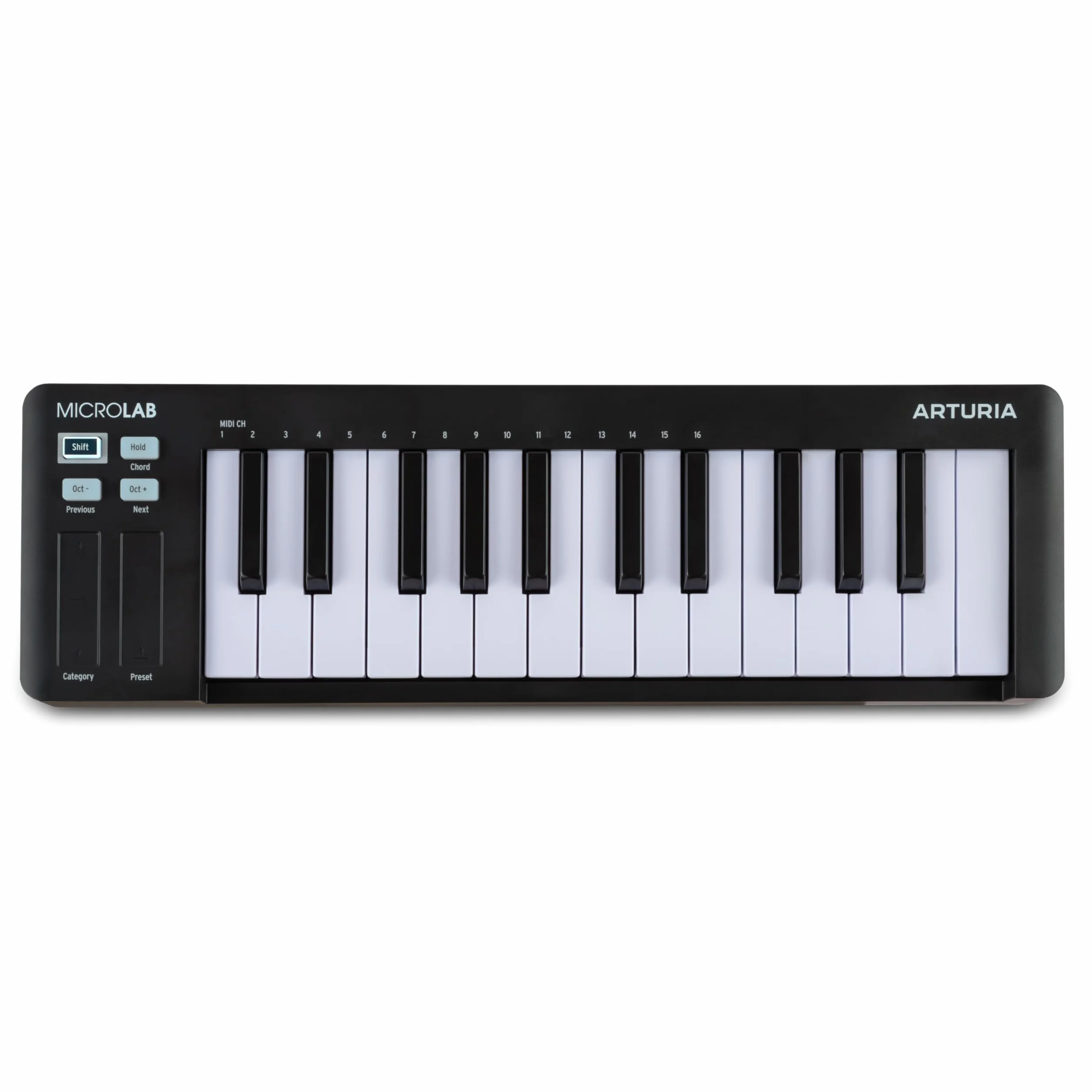 Arturia - MiniLab 3 - Controller MIDI universale per la produzione musicale, con pacchetto software completo - 25 tasti, 8 pad multicolori - Bianco