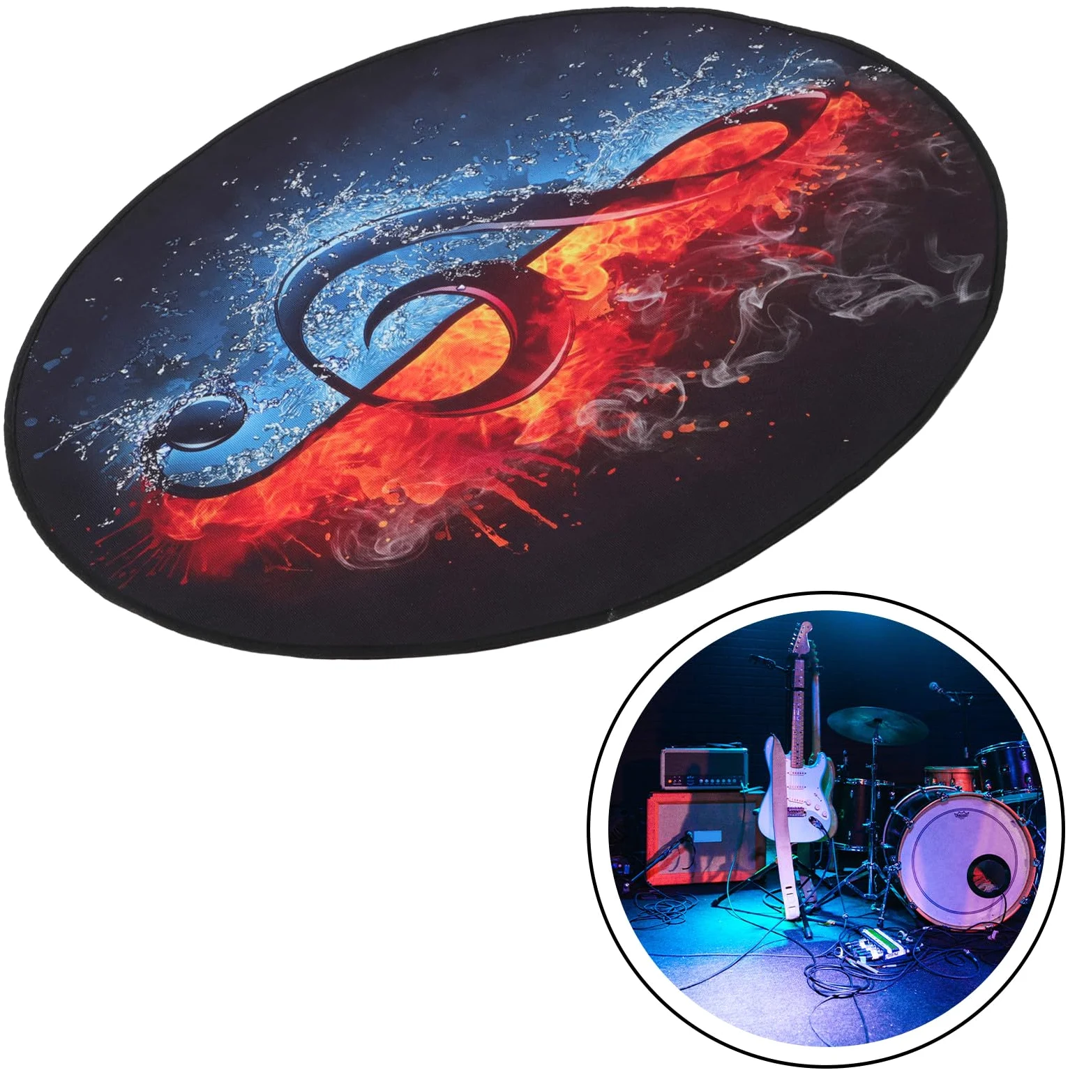MAGICLULU Tappeto Fonoassorbente per Batteria Particelle Antiscivolo Antiscivolo in Flanella Tappeto Decorazione Pavimento Resistente per Strumenti Musicali, per Casa e Negozio