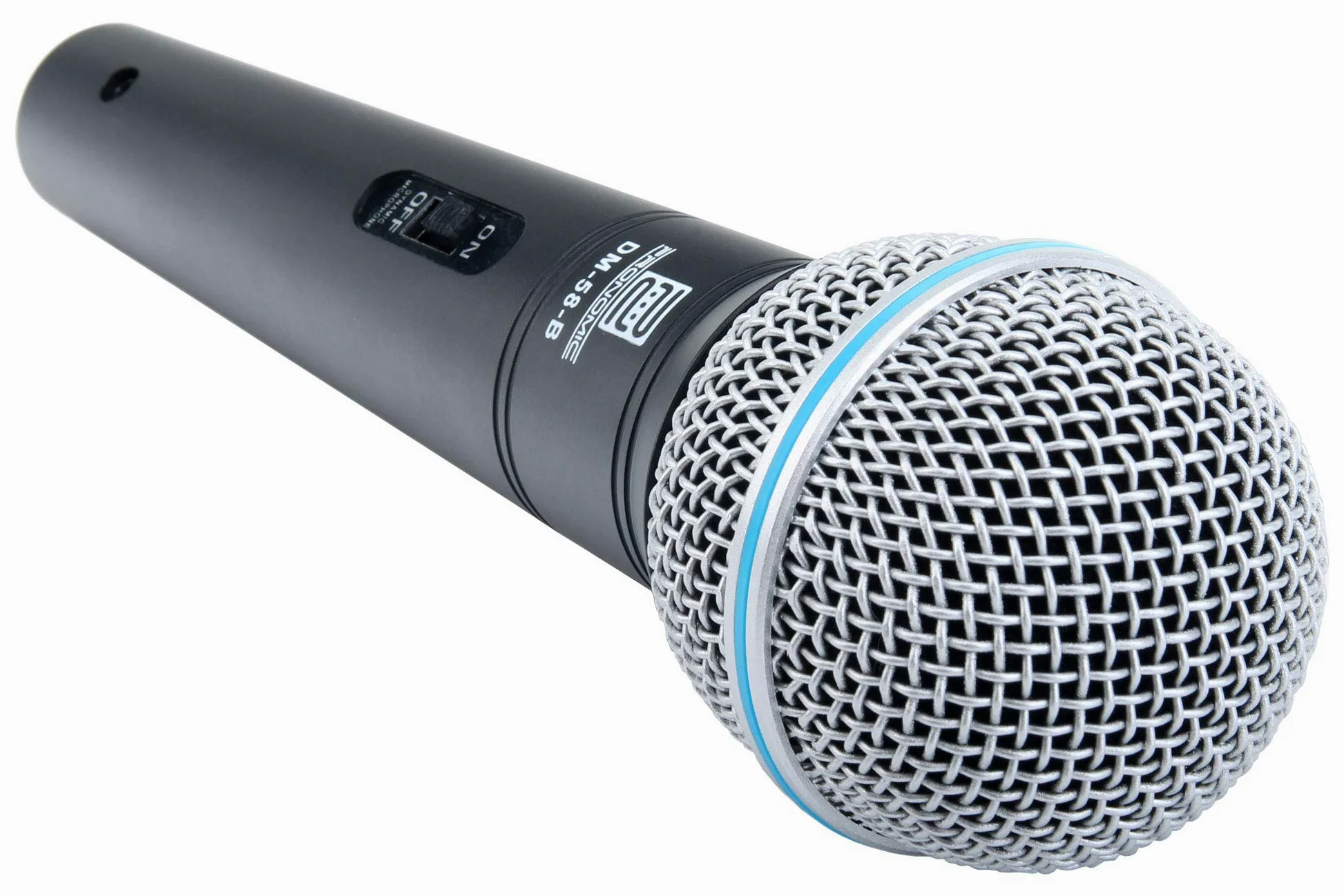 Pronomic DM-58-B Microfono Vocale con Interruttore Set da 3 incl. 3x Cavo | Microfono universale per voce e canto, Particolarmente adatto per DJ, beatbox, ecc., Suono potente e caldo, Capsula: dinamica