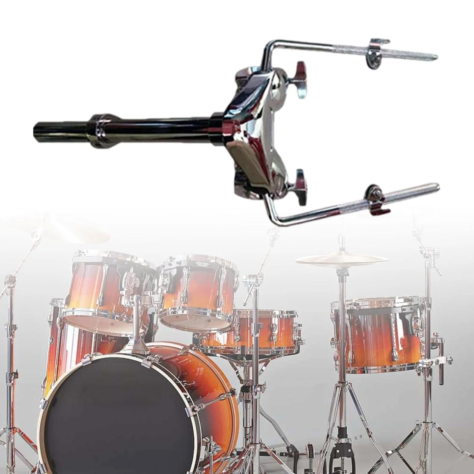 predolo Supporto per Tamburo Tom in Metallo per Batteristi, Supporto per Esibizioni Musicali, Espositore Stabile E Leggero per Parti di Tamburo Tom Fai da Te, Doppio Supporto Tom