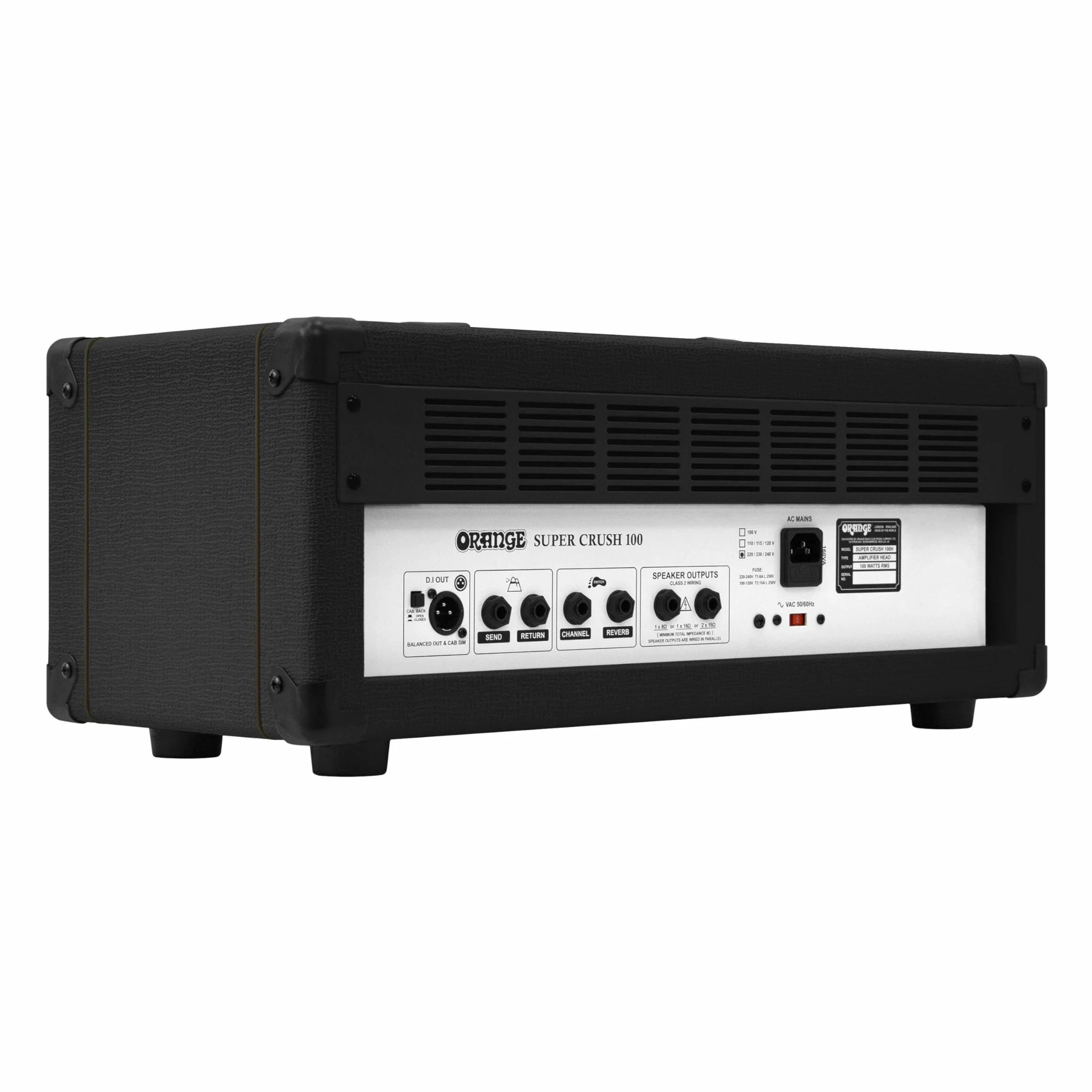 Gitaarversterker Top Orange Crush Super Crush 100-100 Watt Zwart (SUPERCR100HBB)
