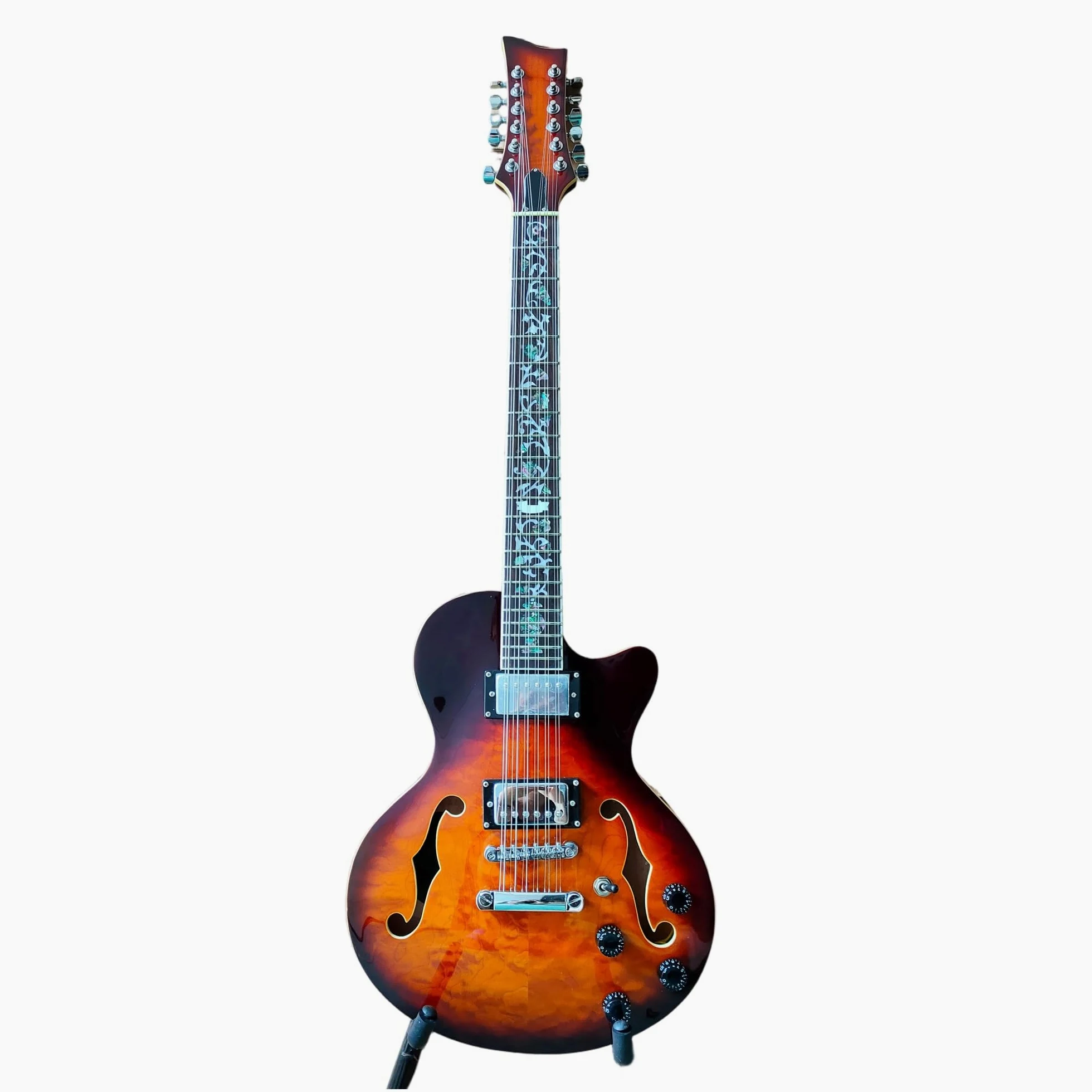 Professional Adult Electric Guitar Strumento Jazz Per Chitarra Elettrica A 12 Corde(3/4)