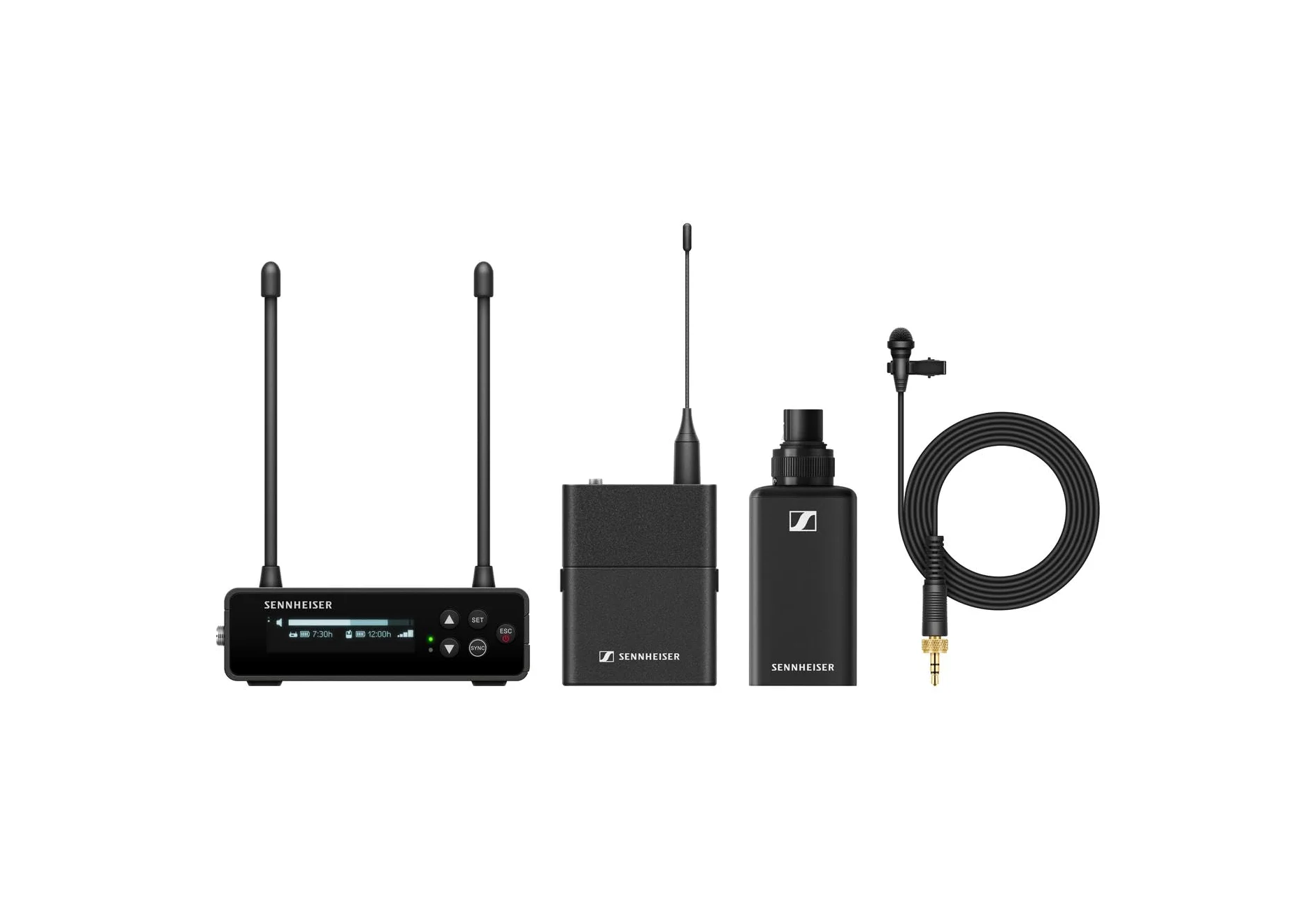 Sennheiser EW-DP ENG SET (S7-10) Sistema microfonico wireless digitale portatile UHF con ricevitore EK, trasmettitore SK Bodypack e microfono lav omnidirezionale ME2 - nero (700045)