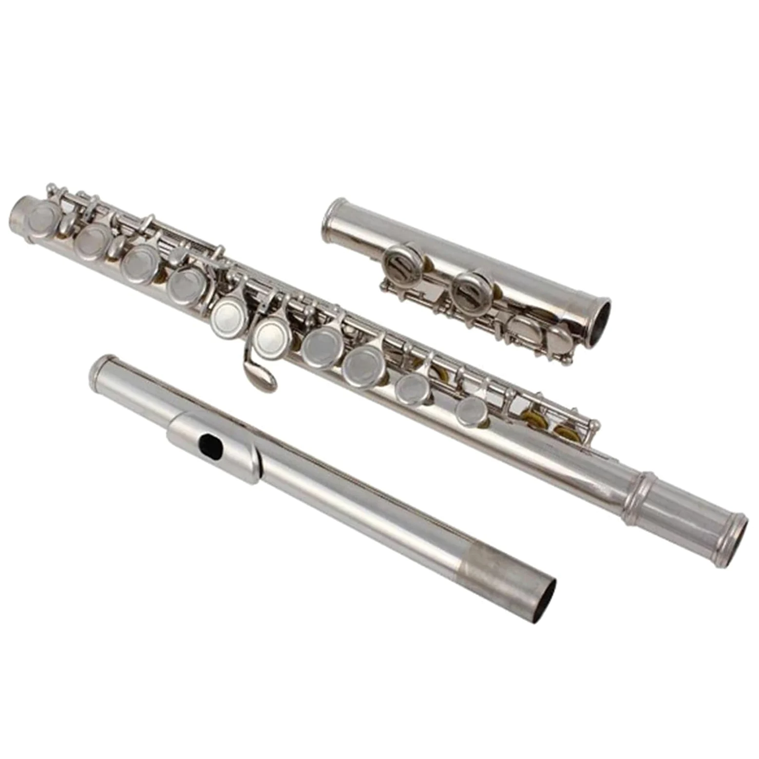Strumenti Per Flauto Traverso Tono C A 16 Fori Chiusi Placcati In Argento Con Custodia Flauto Traverso per Principiante