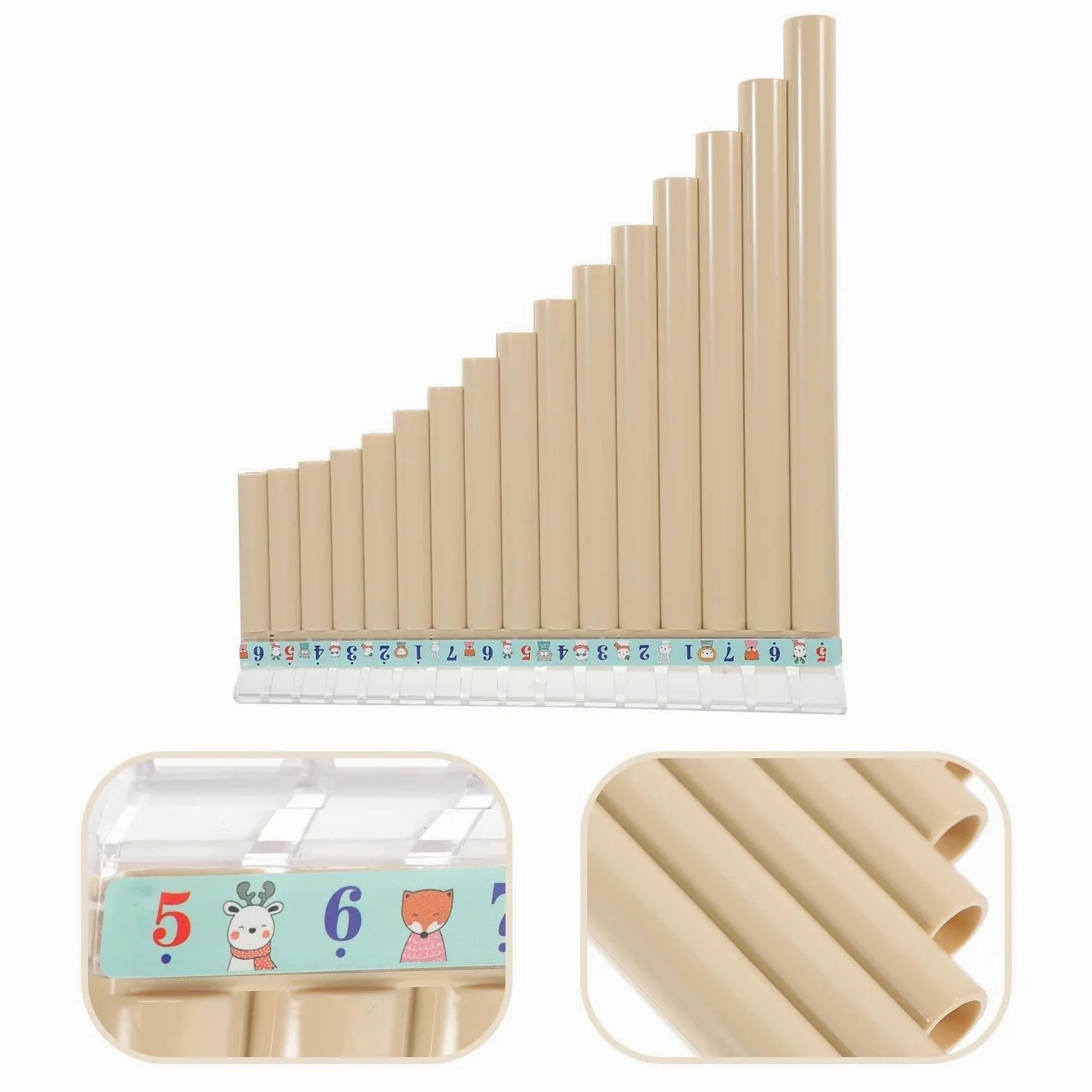 Flauto Di Pan 16 Tubi Strumento Musicale Resina Abs Principiante Flauto Di Pan Portatile