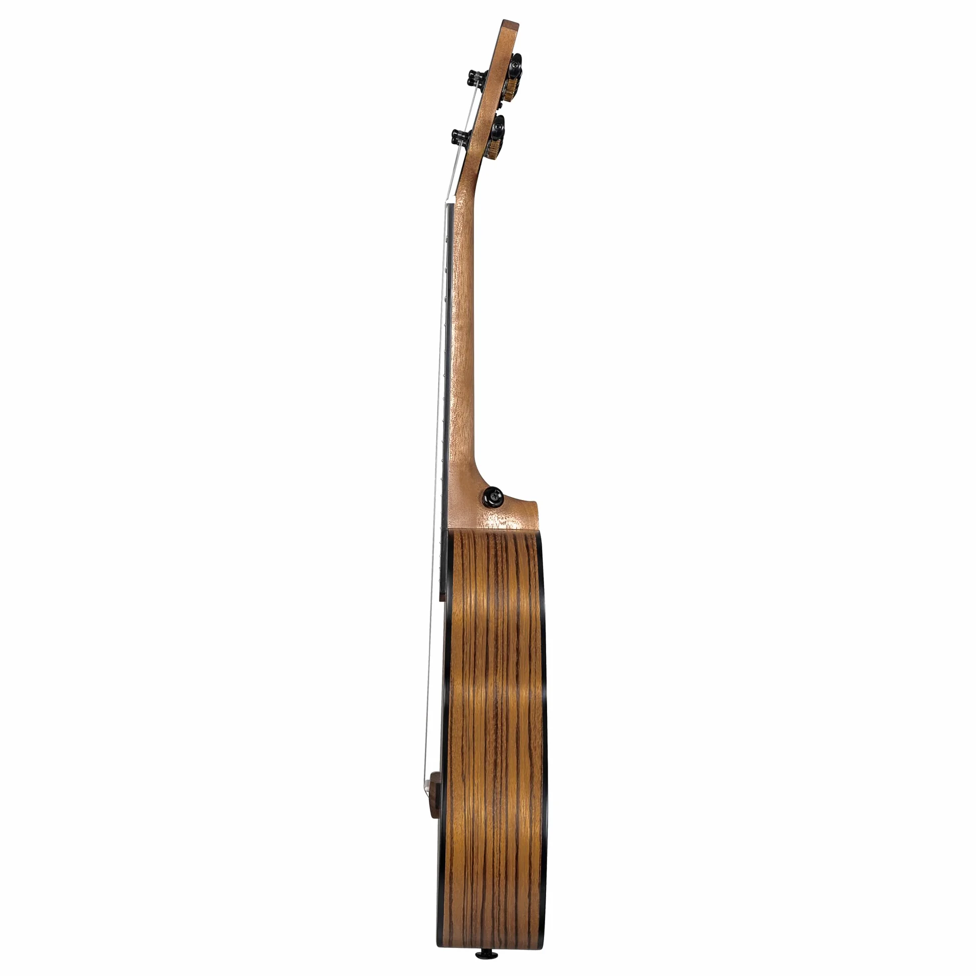 CASCHA Ukulele Zebra Wood – Legno zebrato di alta qualità, suono caldo, collo Okoume, tastiera in noce, finitura opaca, corde in carbonio Cascha, con custodia per il trasporto – Concert