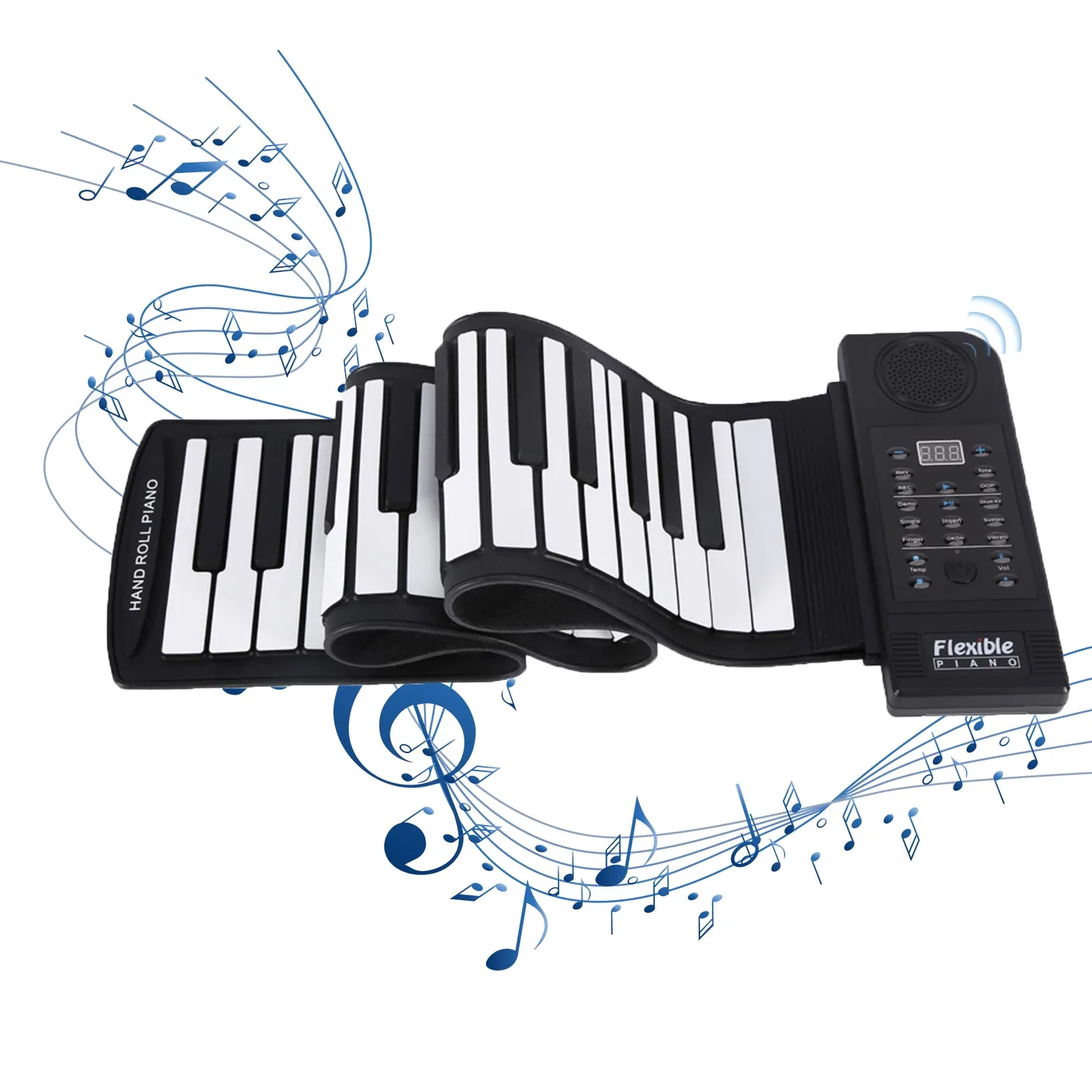 Pianoforte pieghevole, 61 tasti portatili (C3 ~ C8) Pianoforte elettronico flessibile flessibile con tastiera standard
