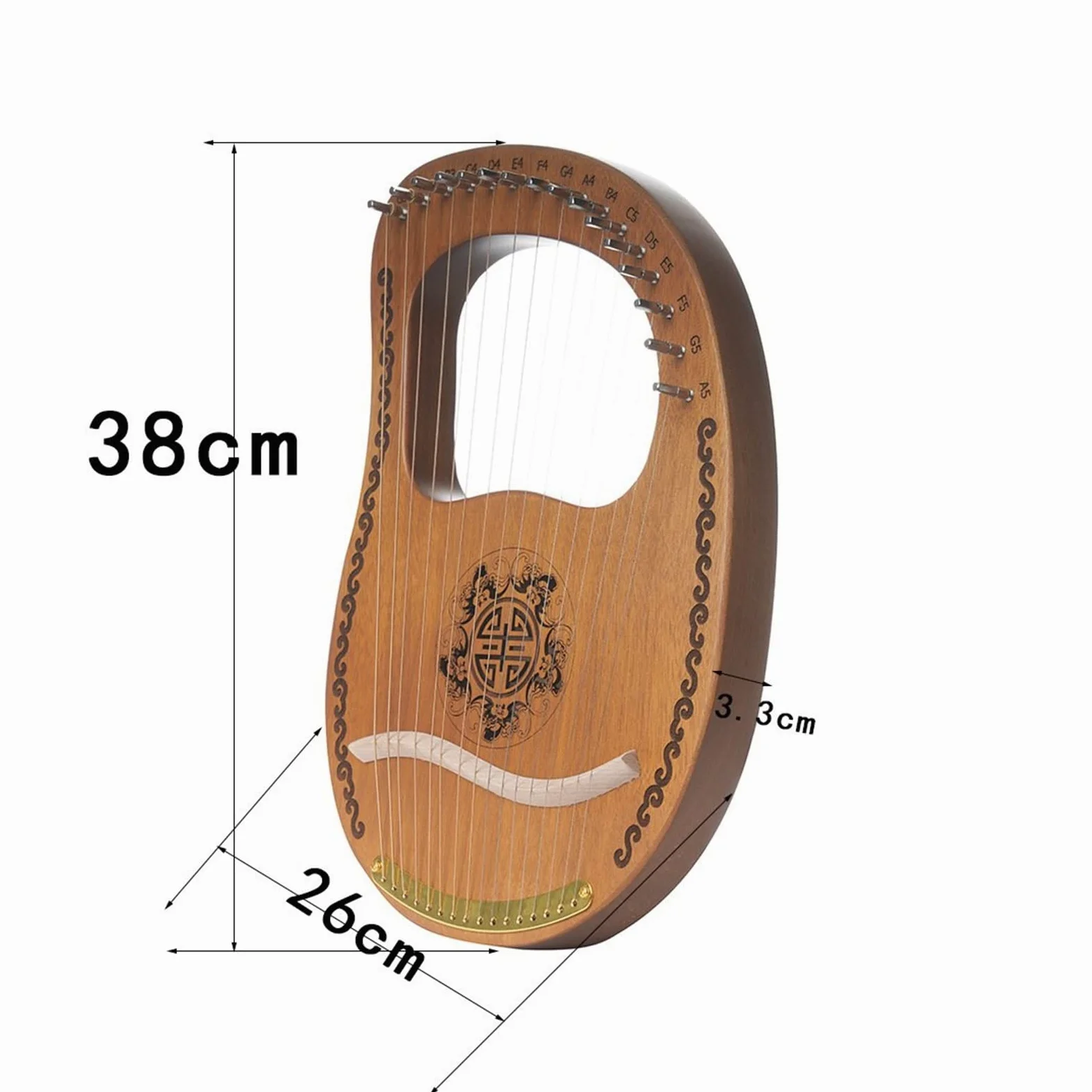 Lyre Harp Strumento Musicale A Lira Portatile Arpa A 16 Corde con Ceppo A Scatola A 16 Corde