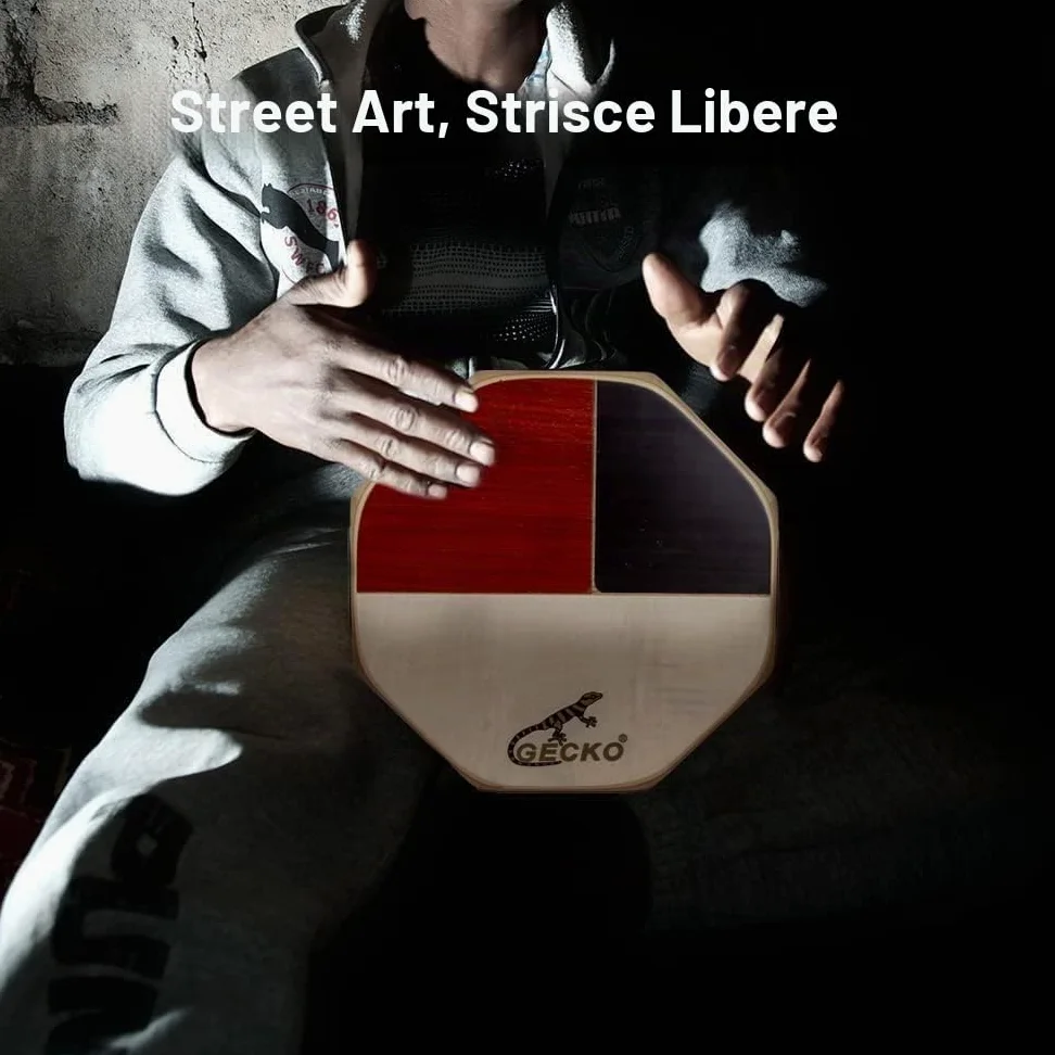 GECKO Cajon, Tamburo portatile con borsa portaoggetti, strumento a percussione originale, bong e rullante, garanzia di 2 anni (nuovo modello)