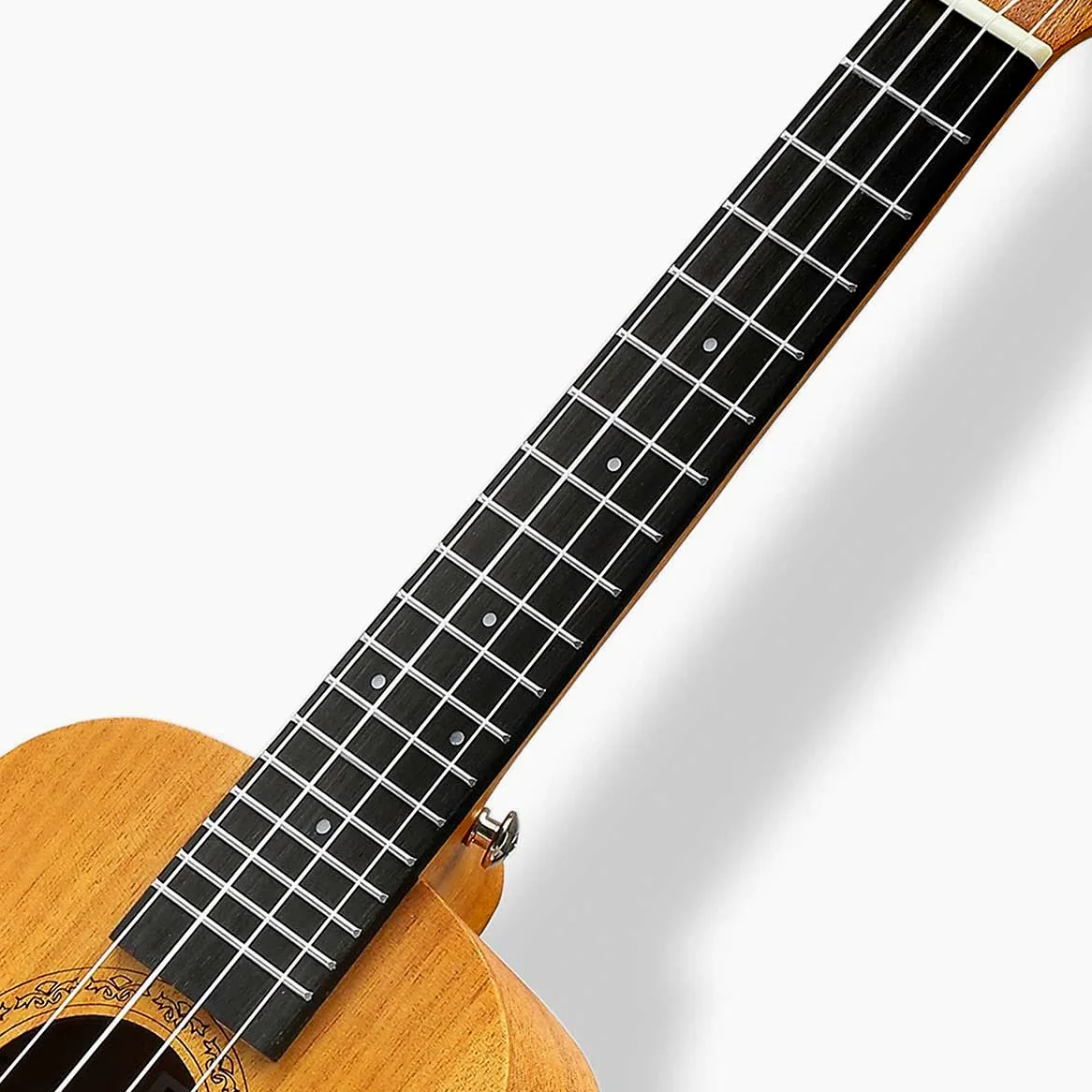 Ukulele da concerto con parte superiore in mogano, 58,4 cm, con accessori per ukulele con custodia, tracolla, corda in nylon, plettri 21 inch Naturale