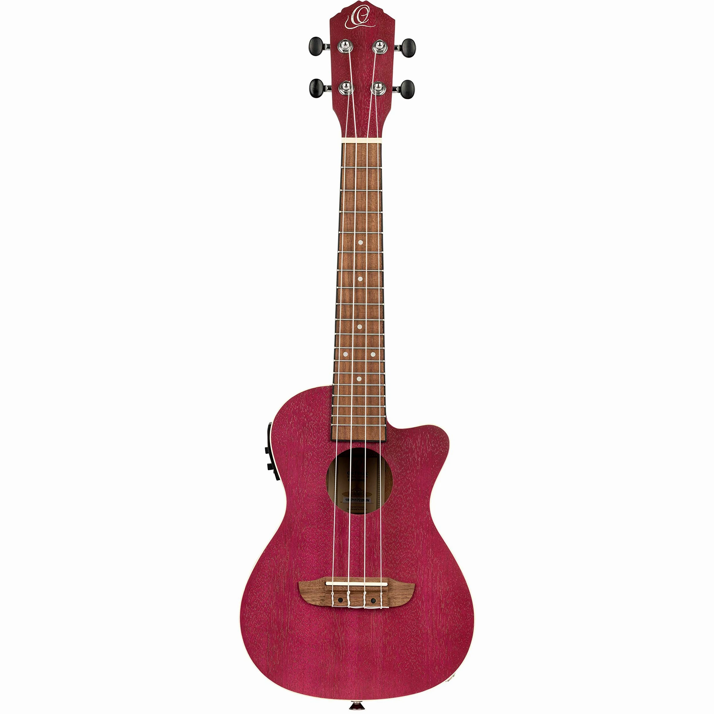 Ortega Guitars Ukulele Concerto Elettro-Acustico – Earth Series – con Cutaway – Okoume, Berry-Coloured (RURUBY-CE)