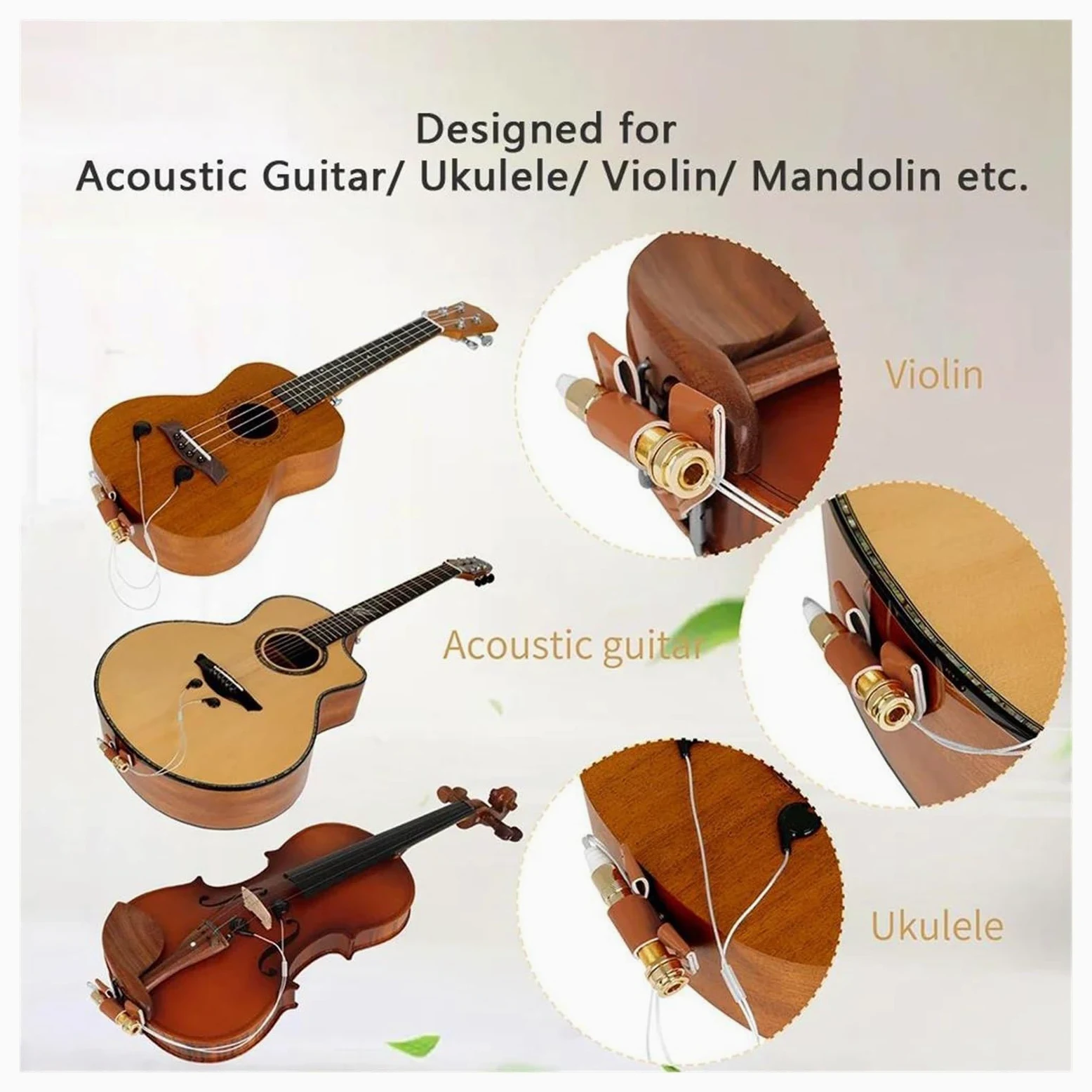 Pickup Per Chitarra Acustica Contatto Piezoelettrico Microfono Adesivo Accessorio Per Strumento Per Violino