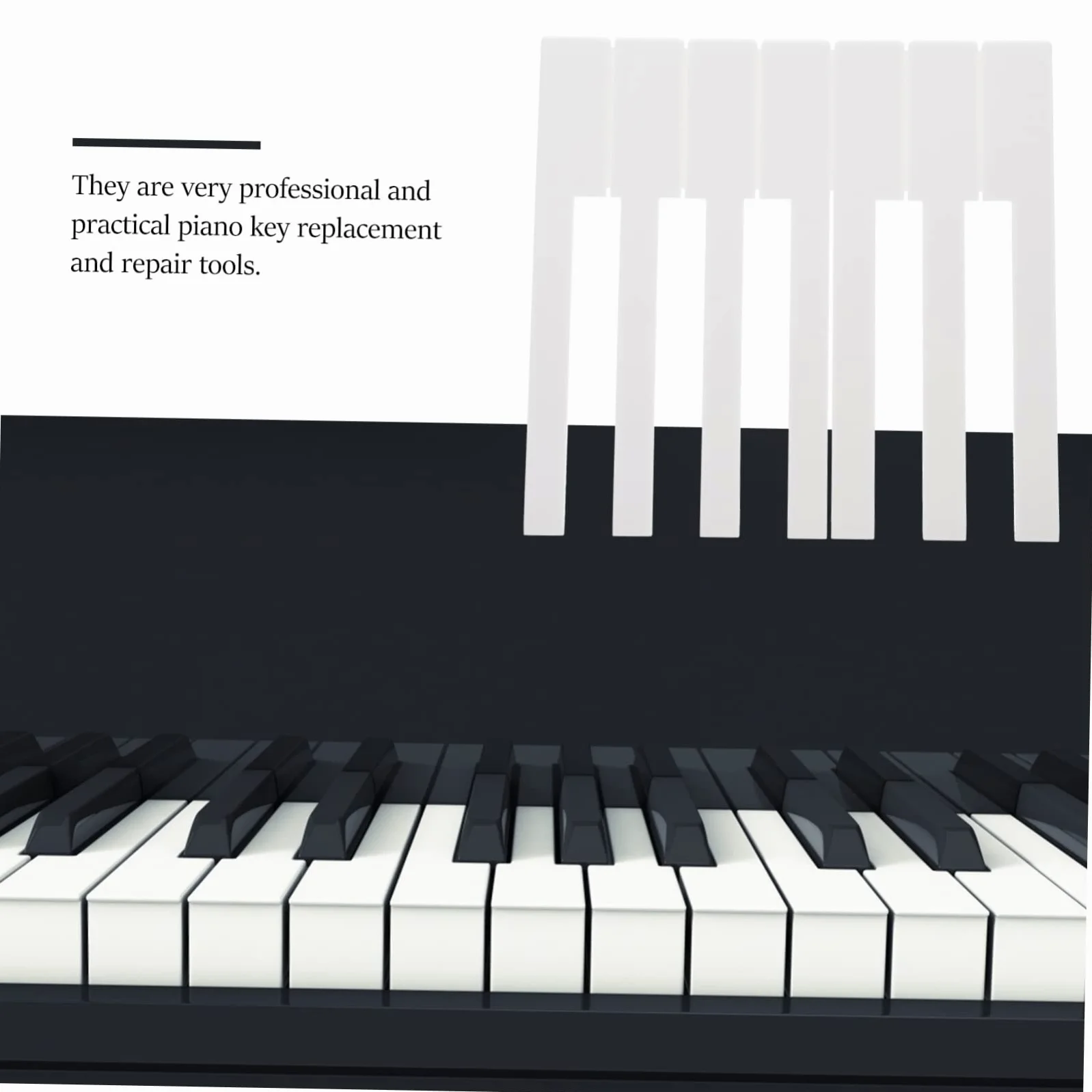 Kisangel Kit 52 Pezzi Tasti di Ricambio Pianola per Pianoforte Verticale in Acrilico Strumenti Riparazione Professionale e Uso Personale