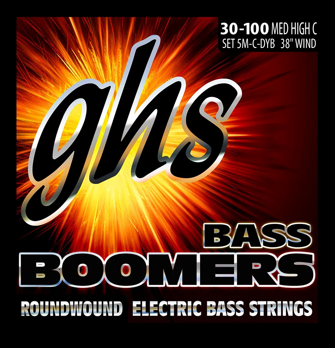 GHS Strings 5M-C-DYB Set di corde per basso boomer, medio, alto, C, 30-100