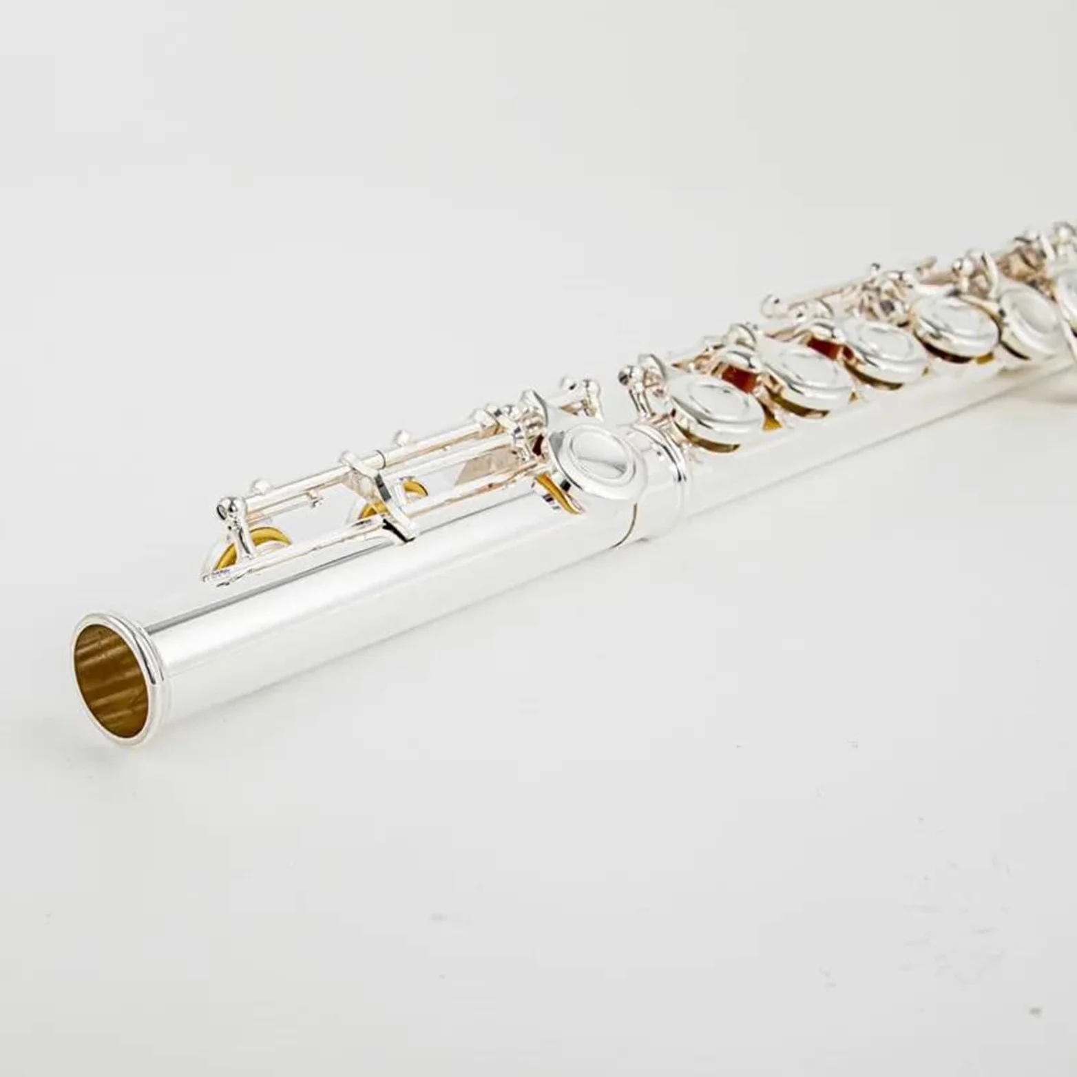 Flauto Traverso Flauto Placcato Argento 16 Chiavi Flauto Foro Aperto E-Mech Strumento Musicale