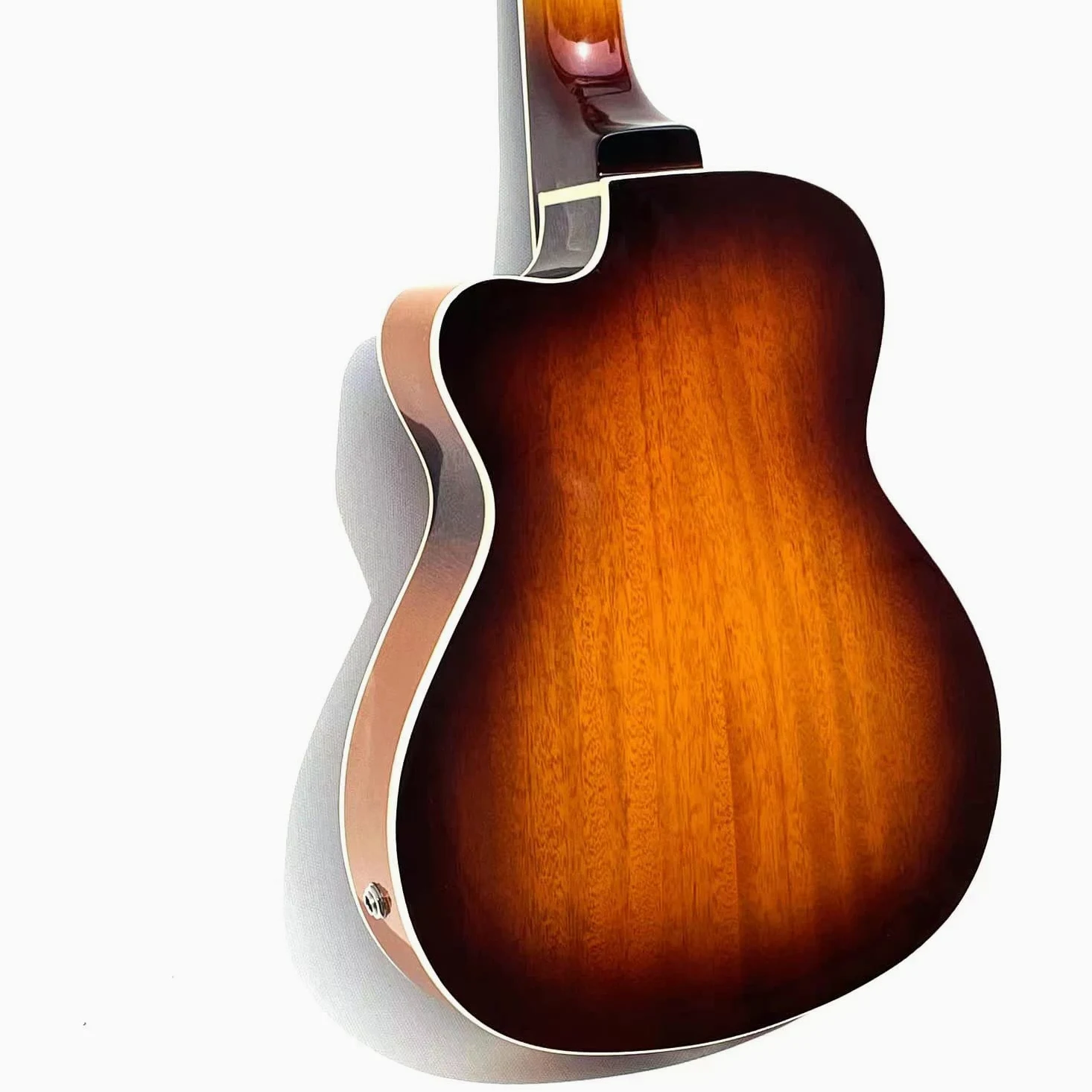 Batking Jazz Ukulele con foro F e pickup, mini ukulele elettrico-acustico a 4 corde in acciaio con cutway (mano destra, 66 cm)