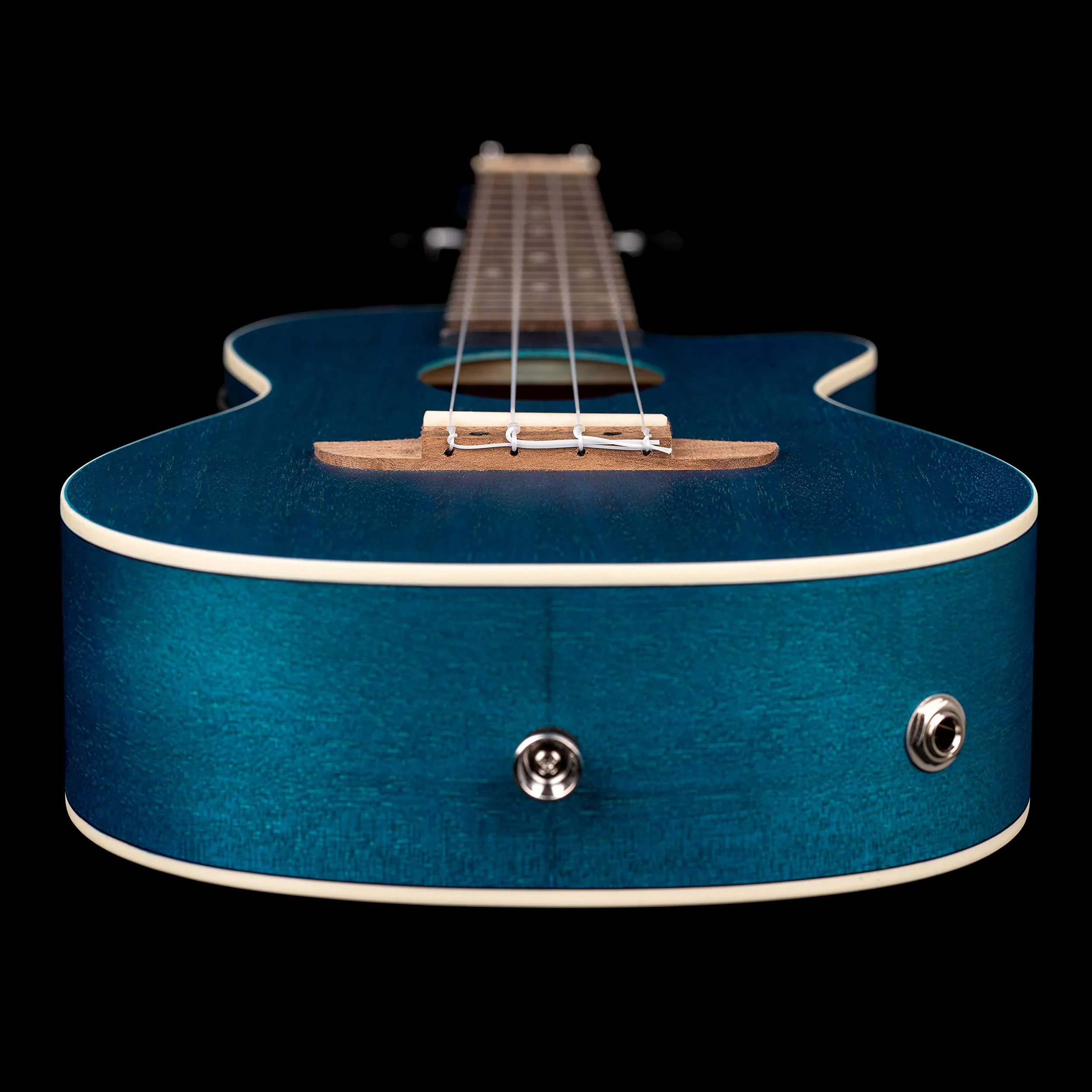 Ortega Guitars Ukulele Concerto Elettro-Acustico – Earth Series – con Cutaway – Okoume, Dark Blue (RUOCEAN-CE)