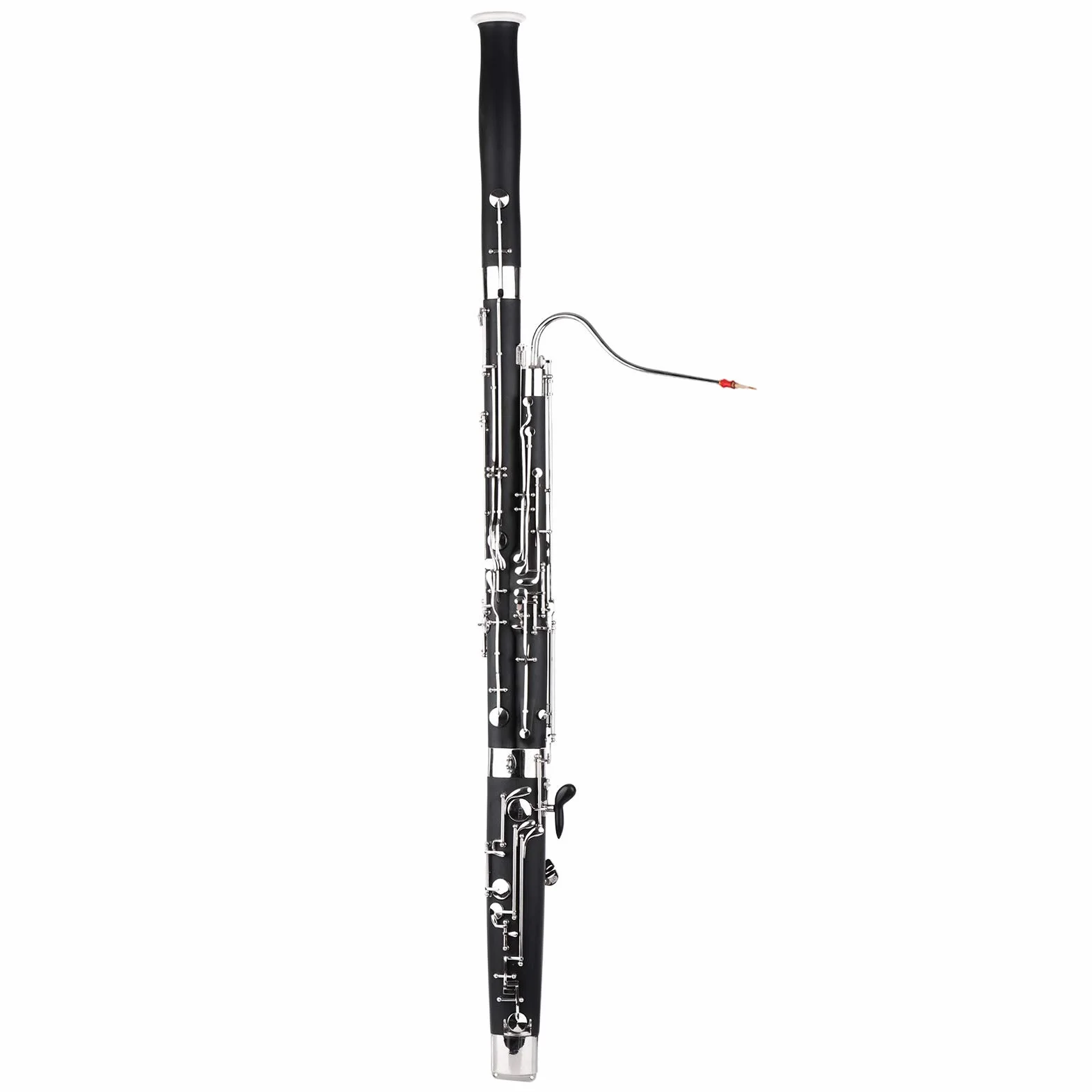fagotto nero,KOCAN Professionale C Key Fagotto Strumento a fiato Corpo in legno sintetico Cupronickel Chiavi placcate in argento e nichelate con guanti Reed Panno per la pulizia Custodia per il traspo