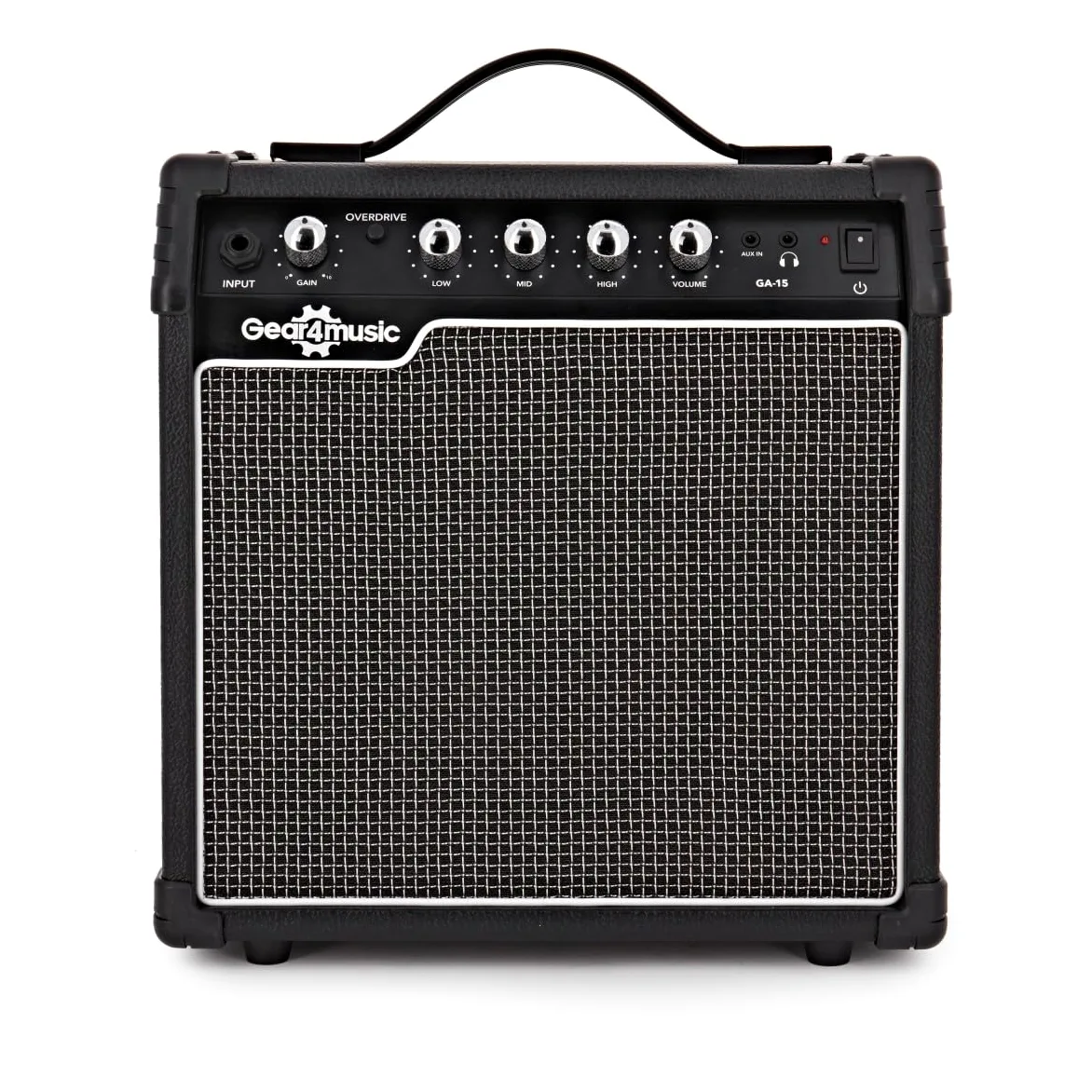 Amplificatore per Chitarra Elettrica da 15 W di Gear4music | Ampli Compatto 15W per Pratica ed Esibizioni, Modella il Tuo Suono con EQ 3 Bande, Leggero