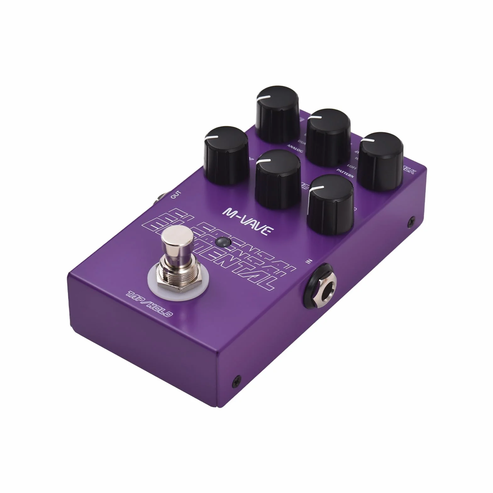 ELEMENTAL - Pedale Effetto Delay per Chitarra, 9 Effetti, Controlli Time/Tipo/Feedback/MIX/PARAM/MOD, Pulsante DC 9V, Interfaccia Ingresso/Uscita 6,35 mm per E-G
