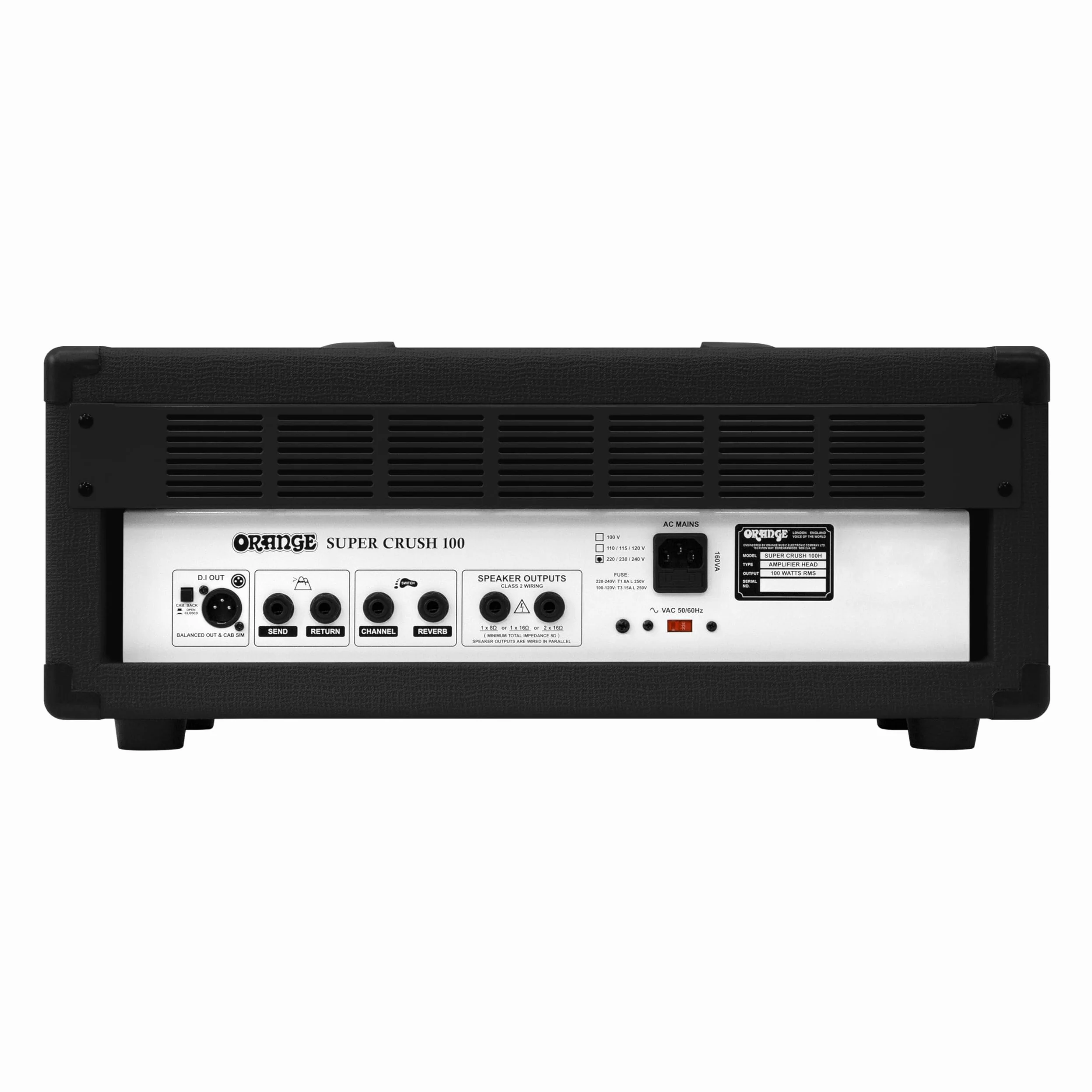 Gitaarversterker Top Orange Crush Super Crush 100-100 Watt Zwart (SUPERCR100HBB)