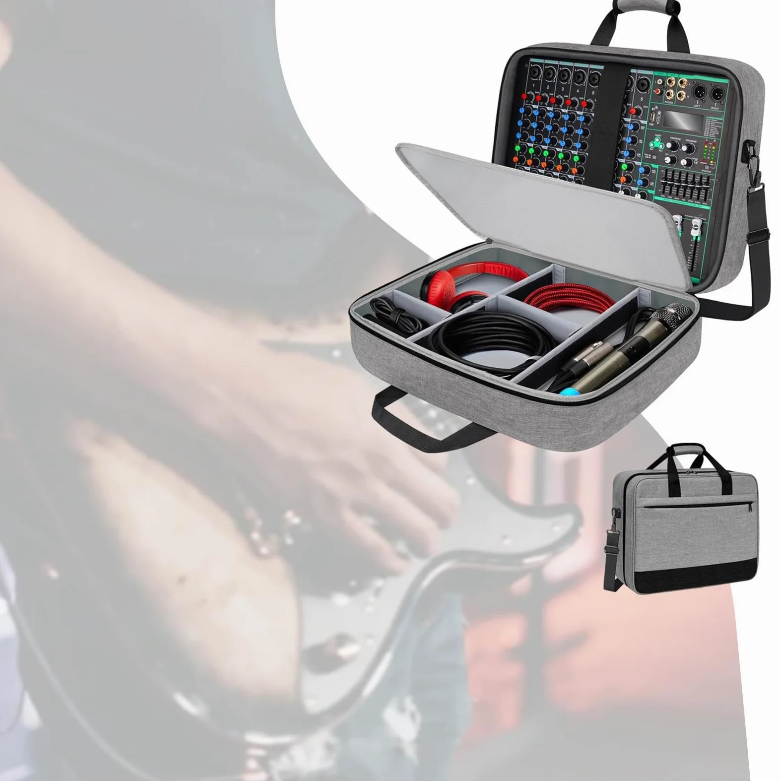 Custodia per Mixer Audio di Grande Capacità, Imbottitura Spessa, Borsa per Il Trasporto Degli Accessori