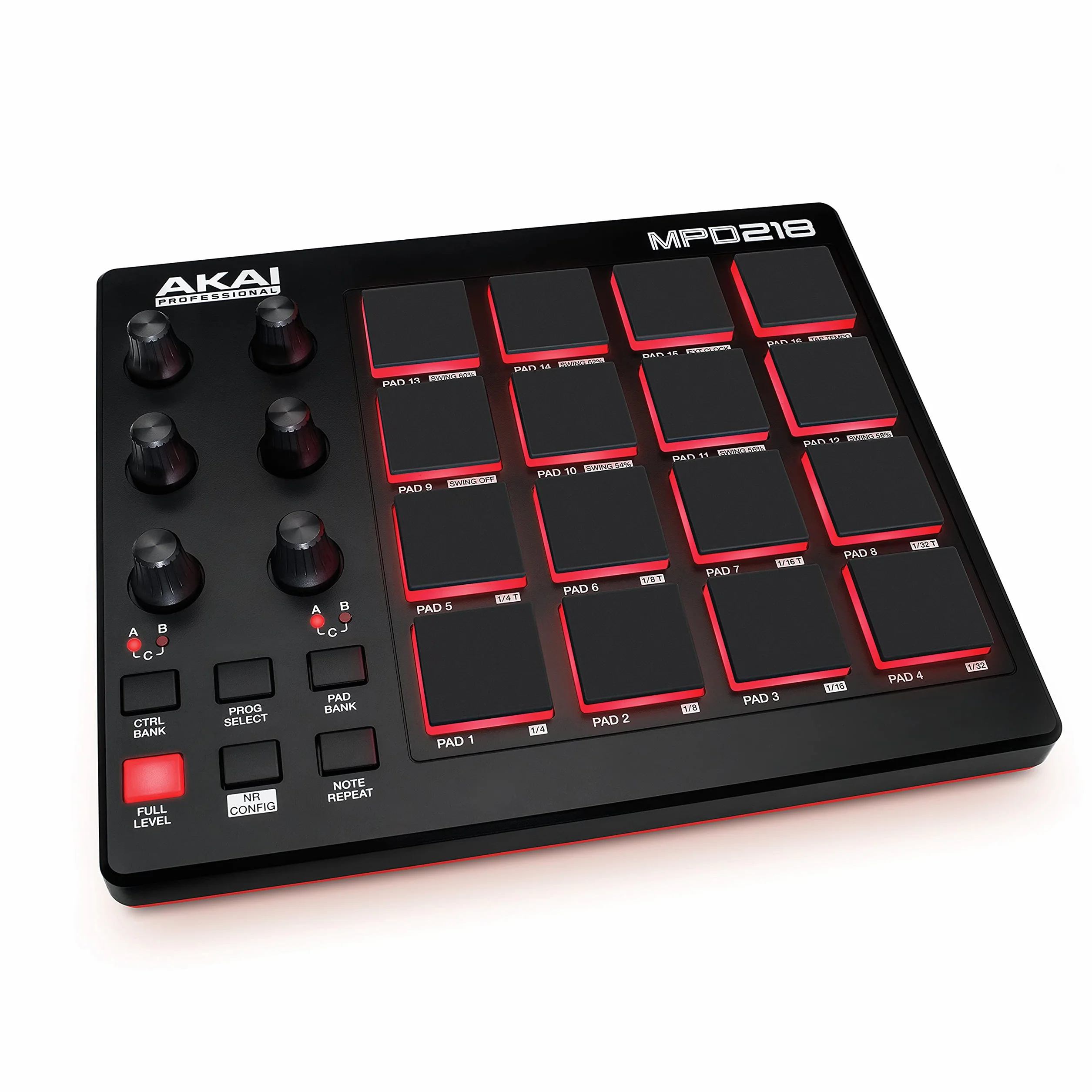 Akai Professional MPD218 - Controller MIDI Pad/Drum Pad Macchina/Beat Maker con 16 Pad, Controlli Assegnabili, Software di Produzione Incluso