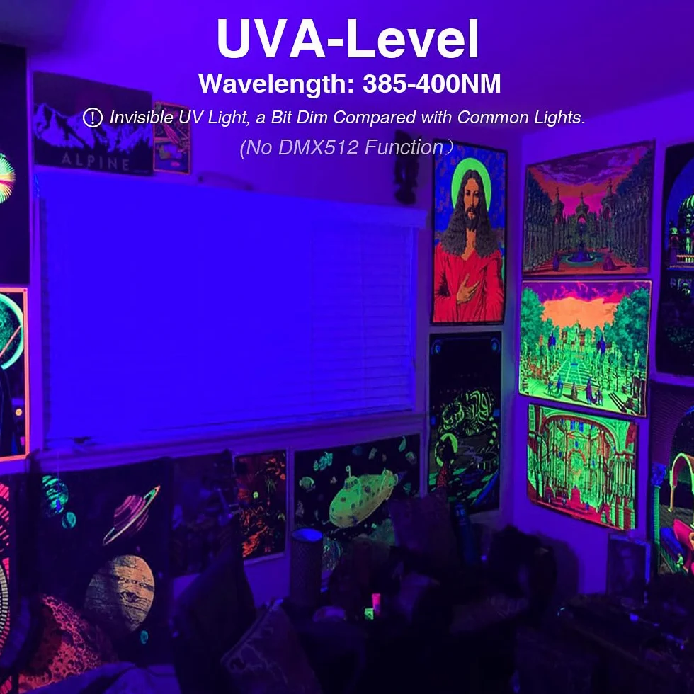 Onforu 27W LED Schwarzlicht, UV Bar Schwarzlichtlampe mit Stecker, IP66 Wasserdicht UV Strahler Außen, Fluoreszenz Schwarzlicht Strahler mit 60 LEDs, UV Licht Röhre mit Schalter für Party, Deko