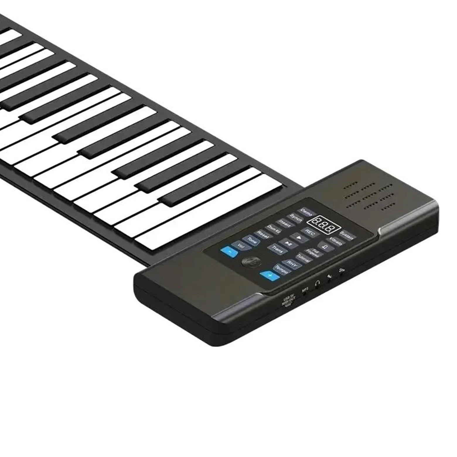 Tastiera Digitale Per Principianti Tastiera Flessibile Portatile In Silicone Morbido ABS Con Clacson E Pedale 88 Tasti MIDI E Carica USB(Converter 3)