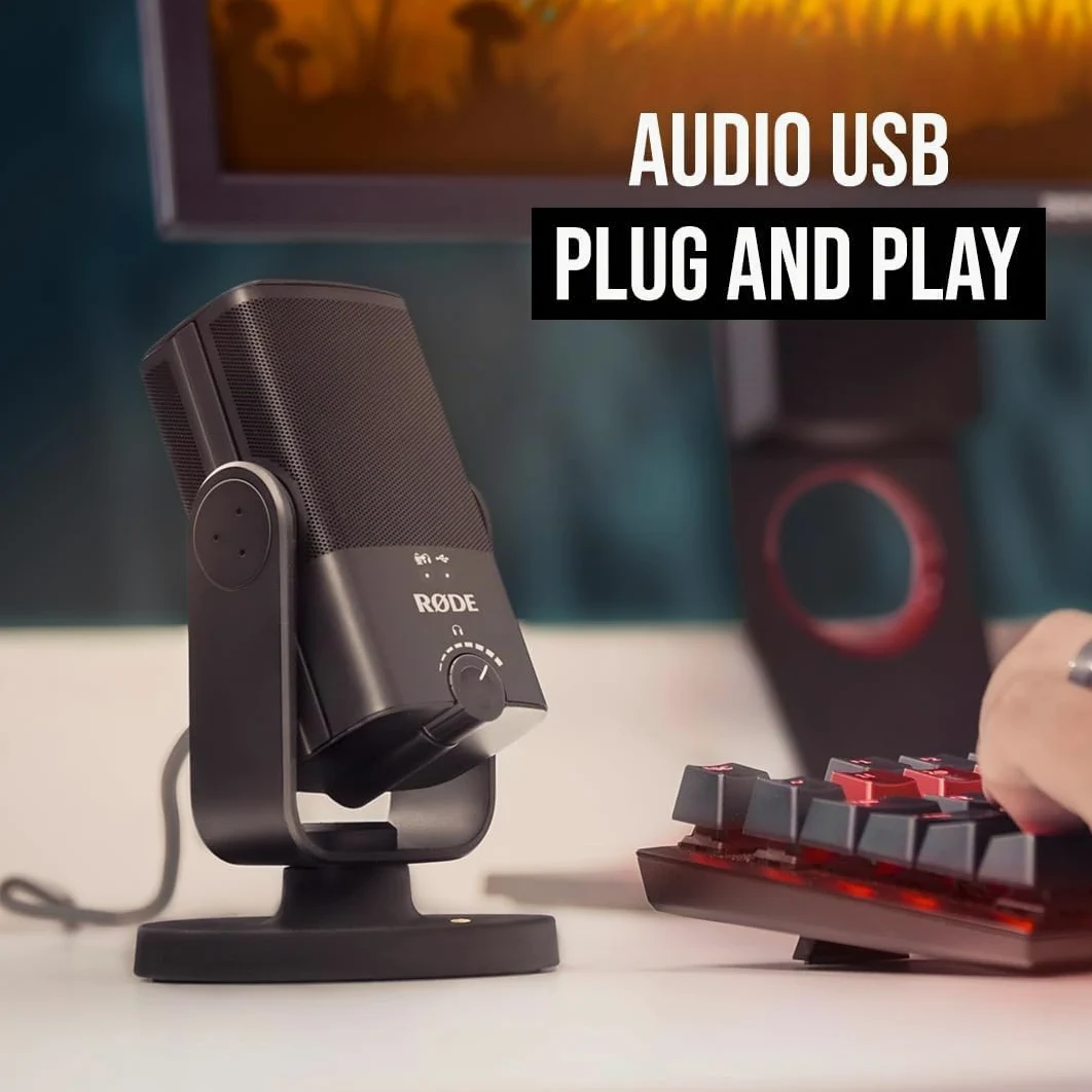 RØDE NT-USB Mini Microfono a Condensatore USB di Qualità da Studio Versatile con Software Gratuito per Podcasting, Streaming, Gaming, Produzione Musicale, Registrazione Vocale e di Strumenti