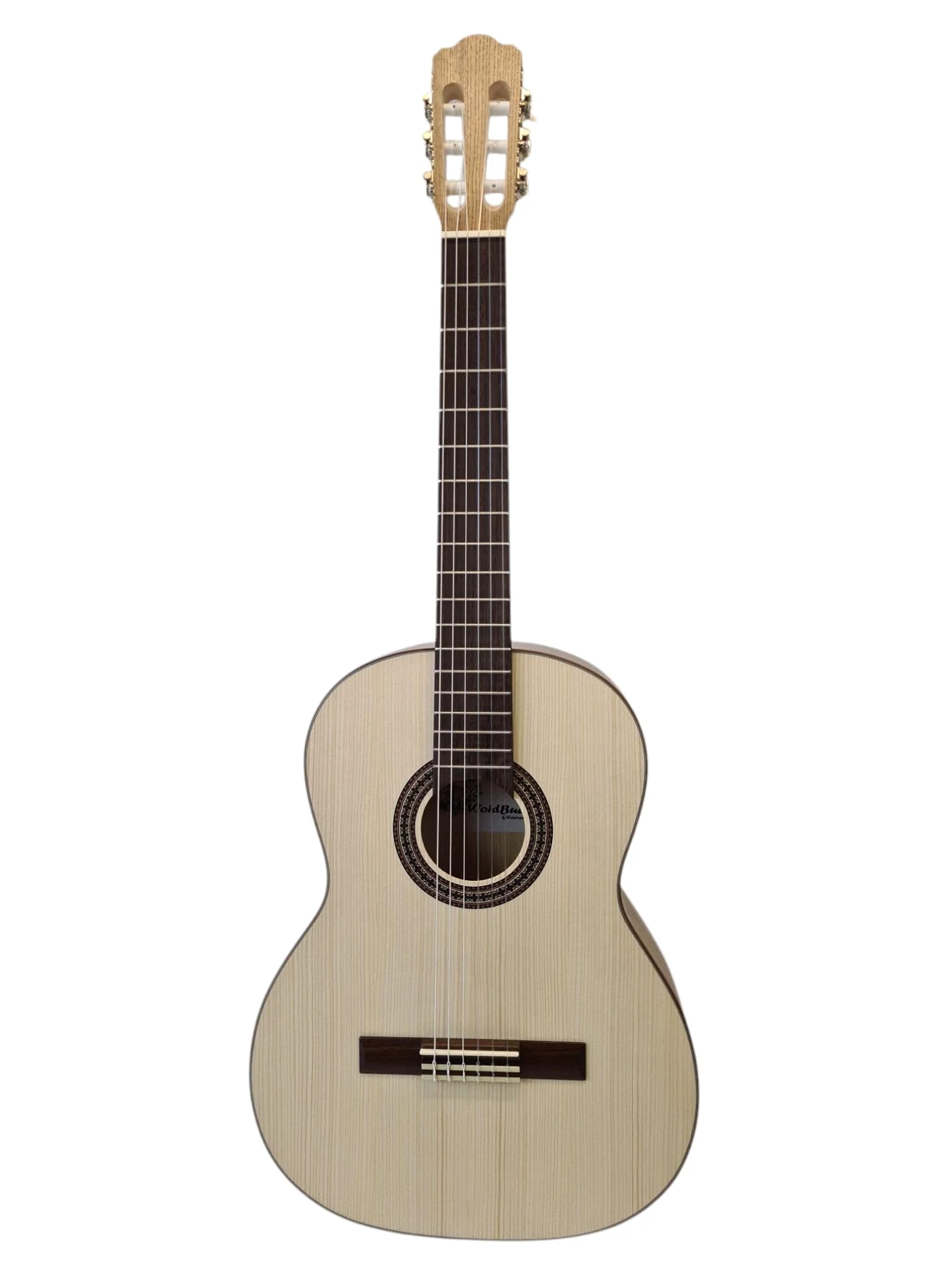 WoidBua SS300 - Chitarra da concerto 4/4, in abete massello di noce Fishman pre-amplificatore, con custodia e cinghia, per chitarra professionale calda, suono folk, 650 mm, lunghezza 52 mm