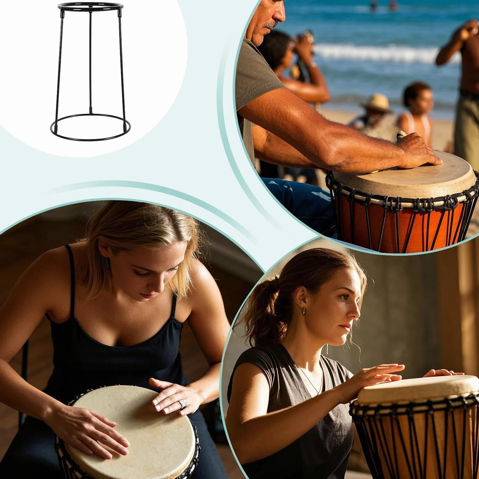 Supporto per strumenti a percussione, supporto regolabile da pavimento in acciaio al carbonio, supporto per percussioni nero, forniture per strumenti musicali per adulti, principianti e musicisti