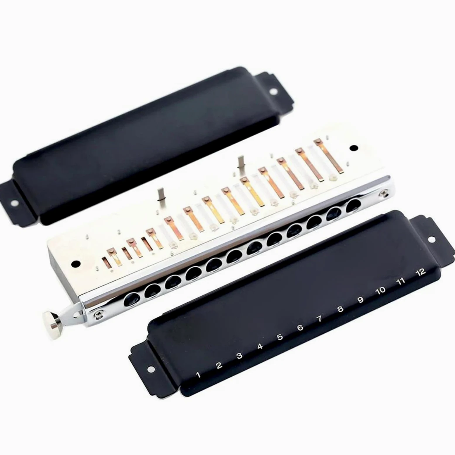 Armonica Arpa Cromatica 12 Fori 48 Toni Organetto A Bocca Strumenti Musicali Professionali Chiave C Copertura In Acciaio Inossidabile armonica a bocca professionale