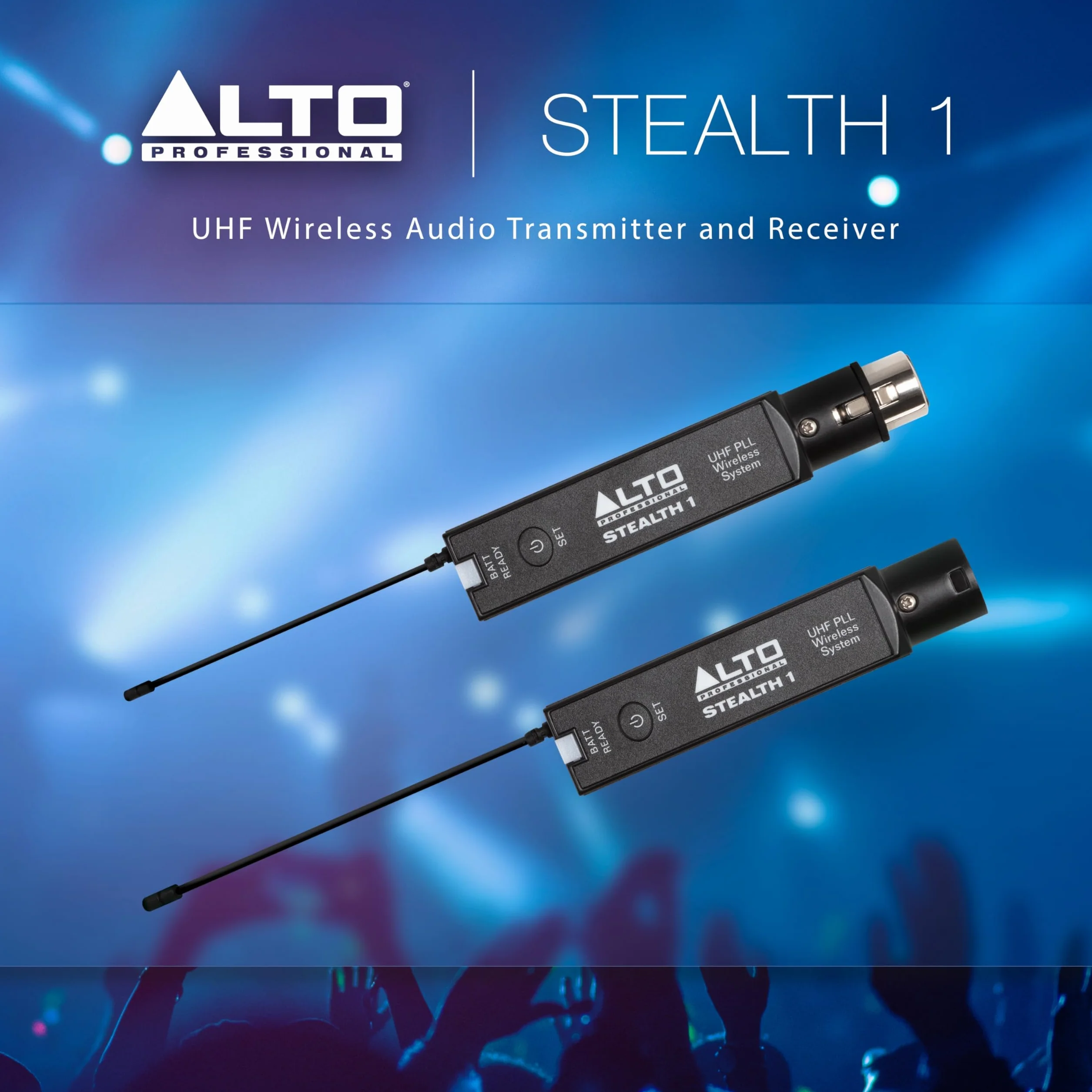 ALTO Stealth 1 - Sistema Audio Wireless UHF XLR Mono, Trasmettitore e Ricevitore per Casse Amplificate, Mixer e Microfoni Dinamici