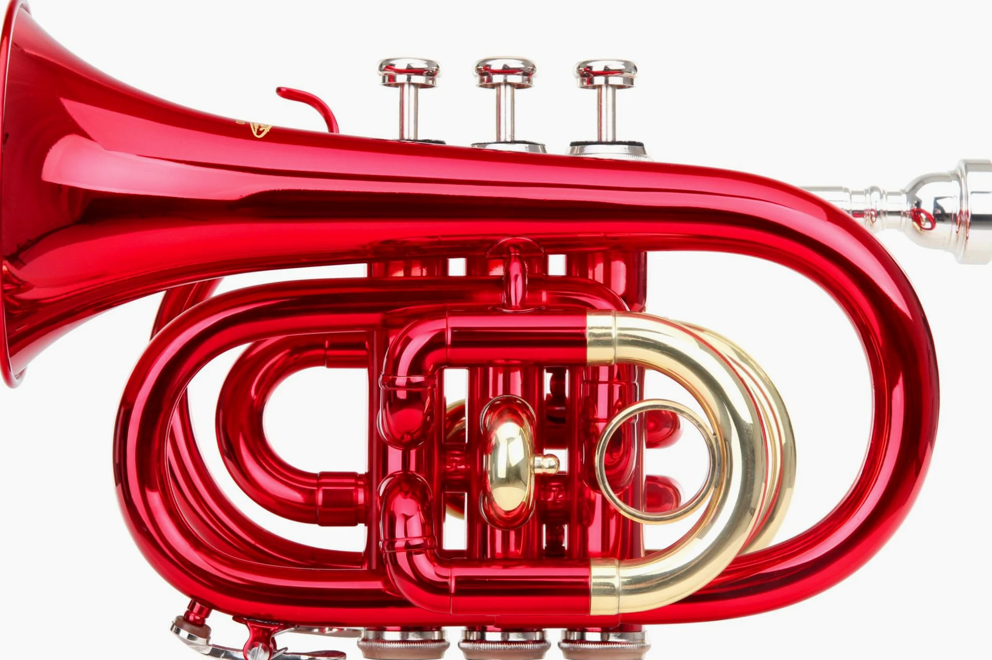 Classic Cantabile Brass TT-400 Tromba Tascabile in Sib (ottone, diametro campana: 93 mm, foro: 11,8 mm, intonazione: Sib, incl. custodia leggera, bocchino, panno per la pulizia, guanti) rossa