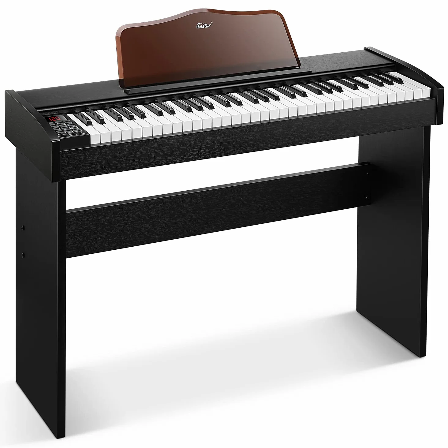 Eastar EK-10S Tastiera Musicale Pianoforte, 61 Tasti Dimensioni Standard Elettronica Pianola Verticale per i Principianti con Pedale Sustain e Libro Musicale Stand, Essenziale Regalo