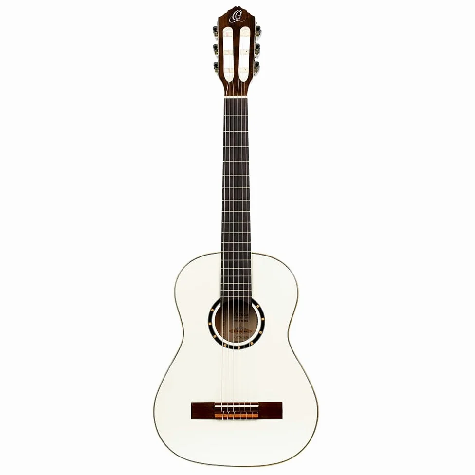 Ortega Guitars Chitarra Concerto Bianca Misura 1/2 - Serie Family - include Gig Bag - mogano/top in abete (R121-1/2WH)