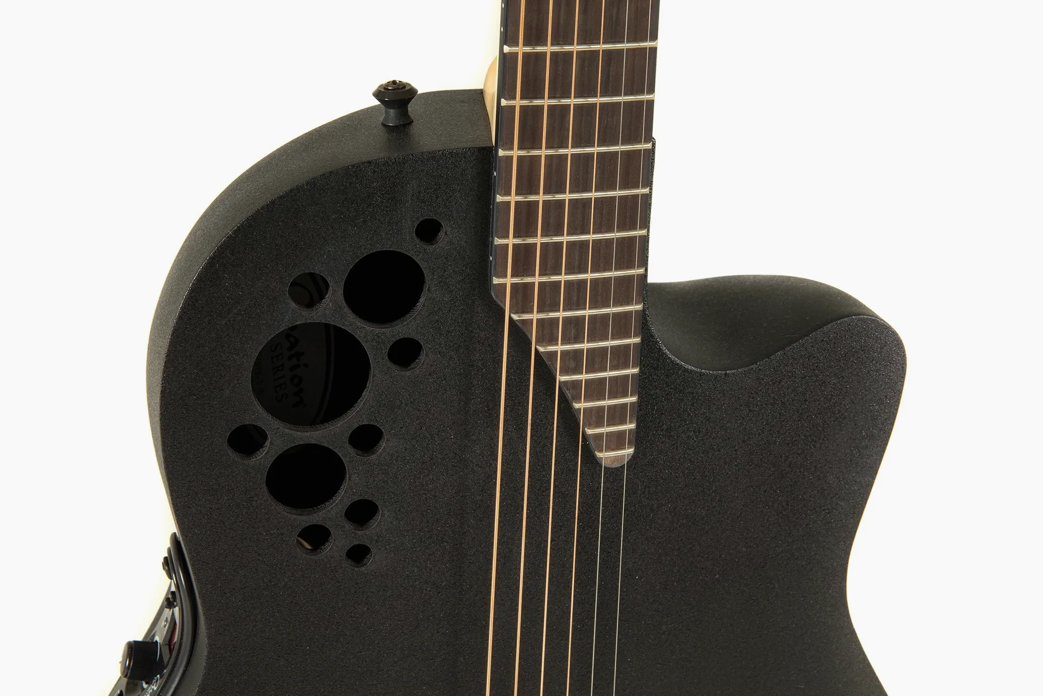 Ovation Chitarra acustica elettrica Pro Series Elite 1778TX Mid Cutaway – Coperta in abete Sitka massiccio di grado A – Corpo Lyrachord – Corde Adamas Nuova Coated – Black Textured – 1778TX-5-G