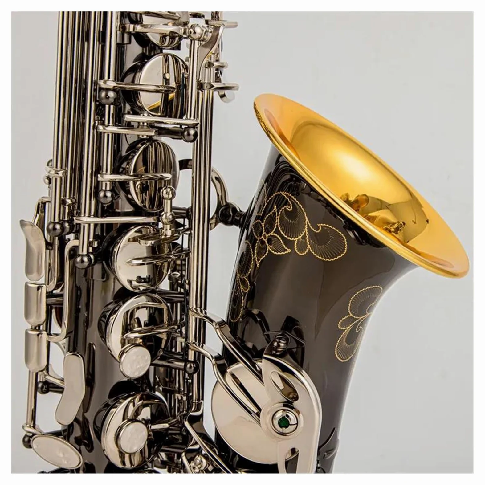 Professionale Sassofono Sassofono Contralto Nero in Lega di Nichel Argento Contralto Sax Strumento Musicale in Ottone con Custodia Bocchino (Color : 02)