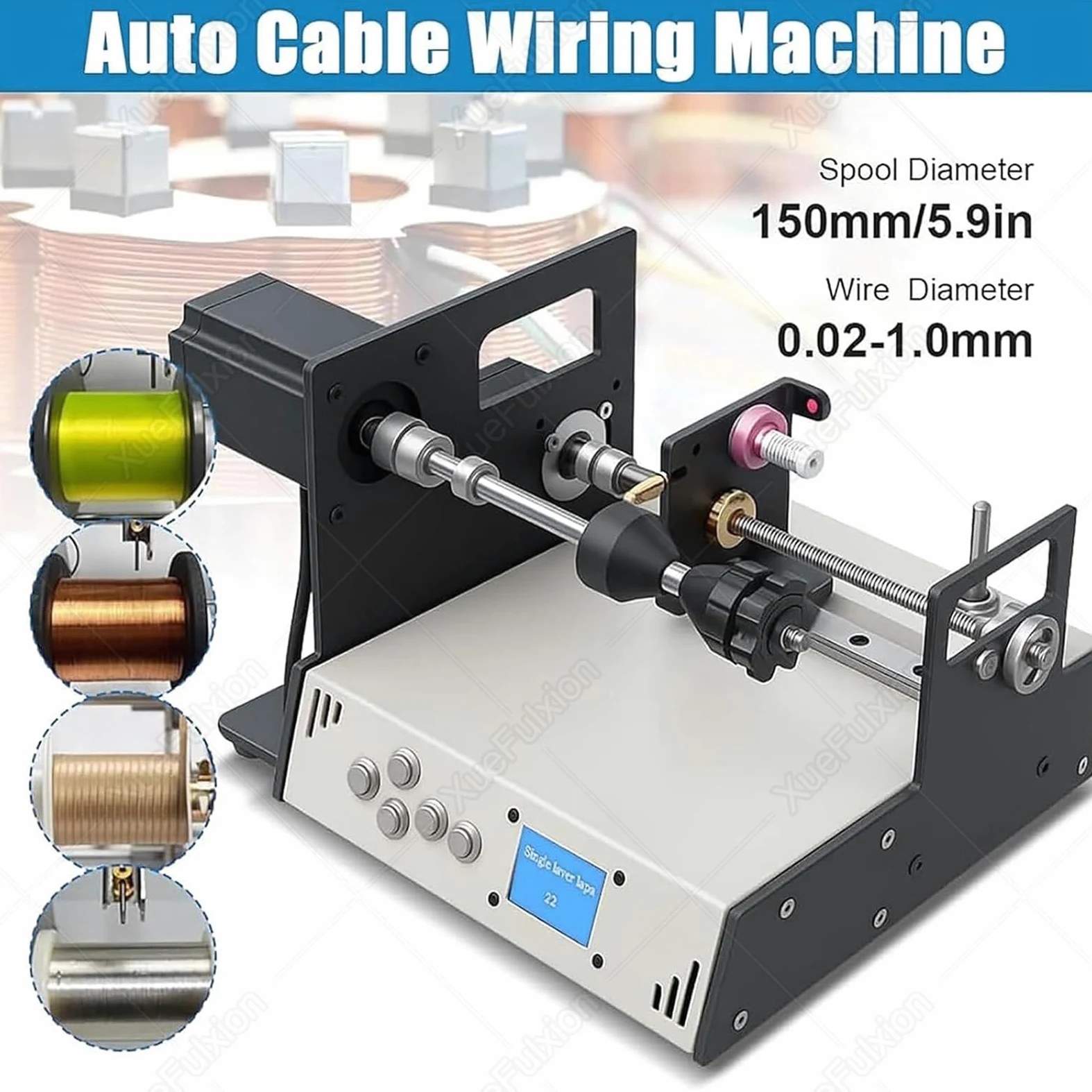 Avvolgitore automatico di bobine, avvolgitore bobina programmabile con display digitale, strumento di precisione per induttori e trasformatori audio personalizzati