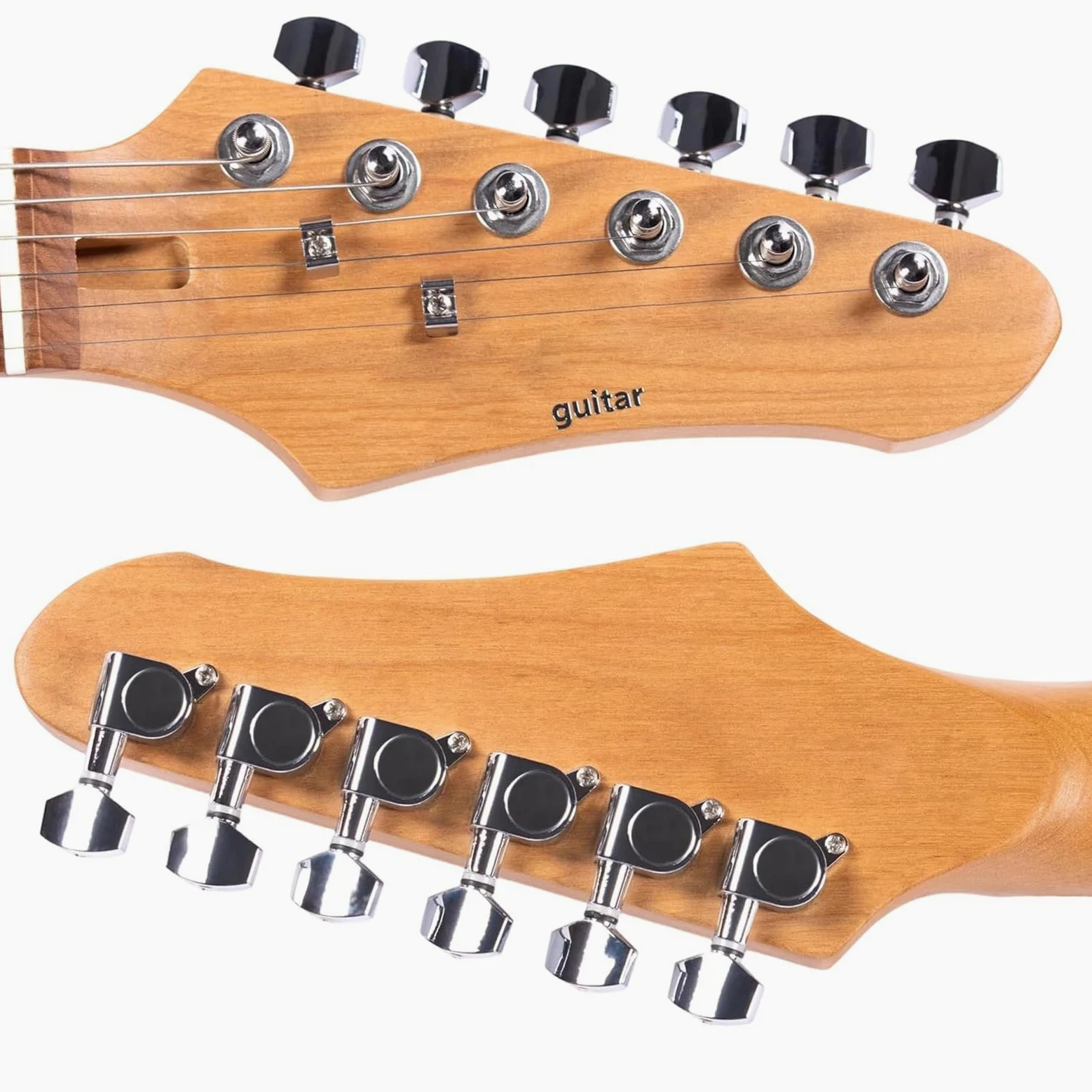 Chitarra Elettrica Strumenti Musicali Chitarra Elettrica A Corpo Solido Con Ponte Regolabile 7 Corde Pickup SSH Moderno In Legno Di Acero Prestazioni Professionali(Dark red)