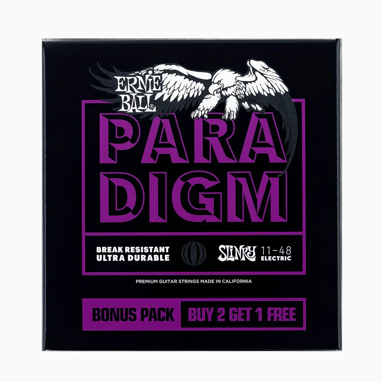 Ernie Ball, Power Slinky Paradigm, Corde per chitarra elettrica, confezione da 3, diametro 11-48