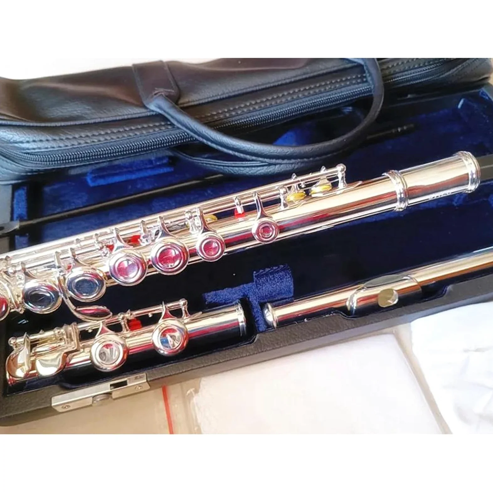 Professionale Flauto Traverso Corpo Placcato Argento Cupronichel 16 Fori Fori Chiusi Strumento Flauto Traverso Chiave C Con Chiave Mi