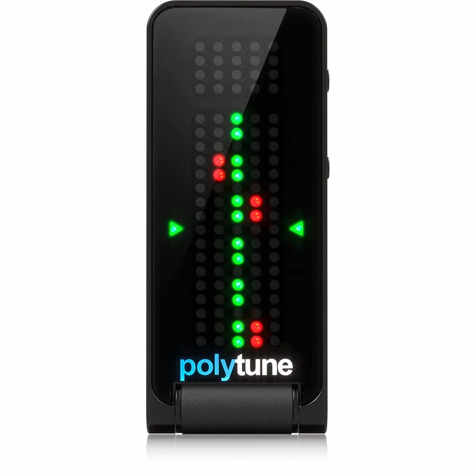 TC Electronic POLYTUNE CLIP NERO Accordatore a clip polifonico nero brillante con accordatura stroboscopica
