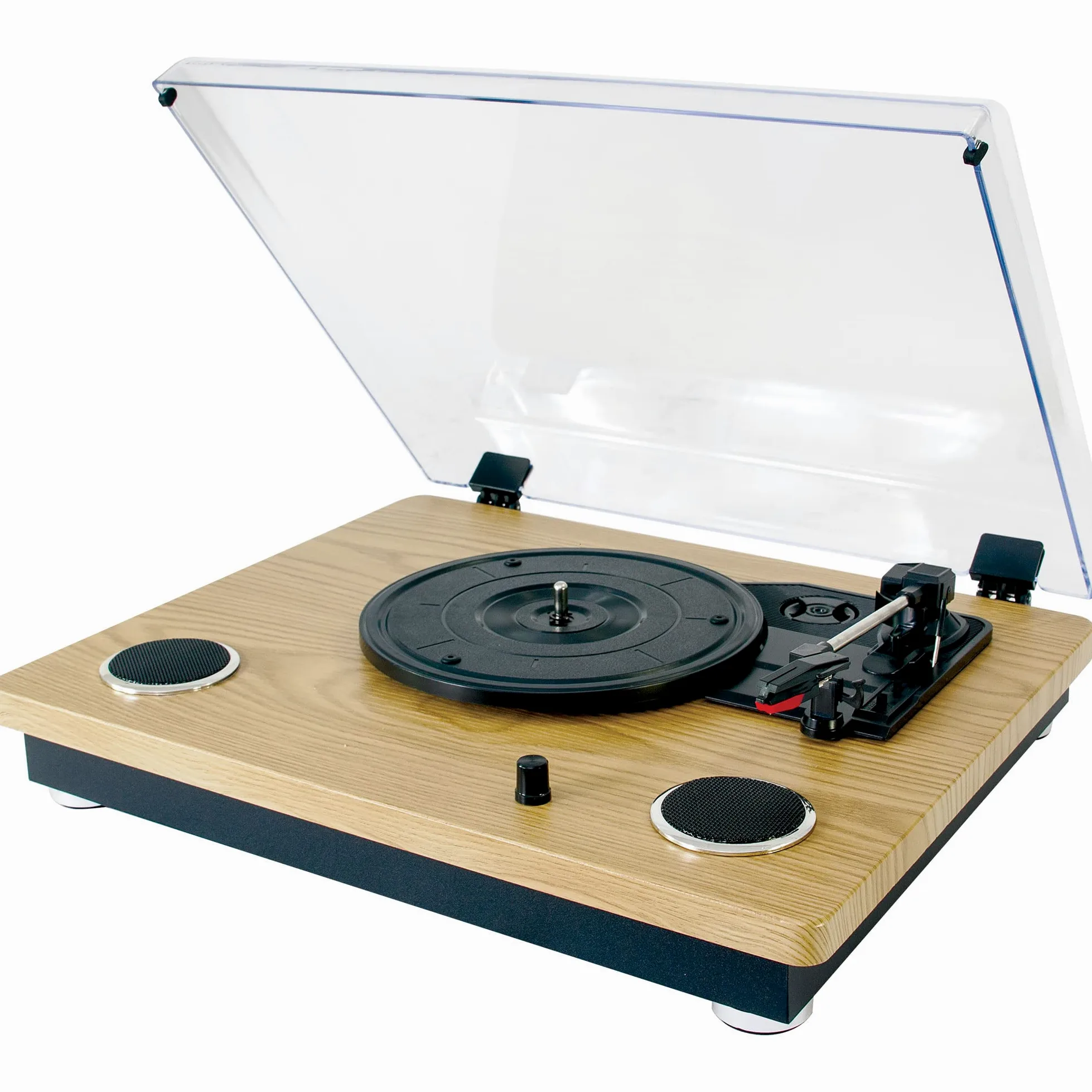 Madison - MAD-RT300SP-MKII - Giradischi vintage con altoparlanti integrati (2x8W), Bluetooth, USB, MICRO-SD - Finitura in legno